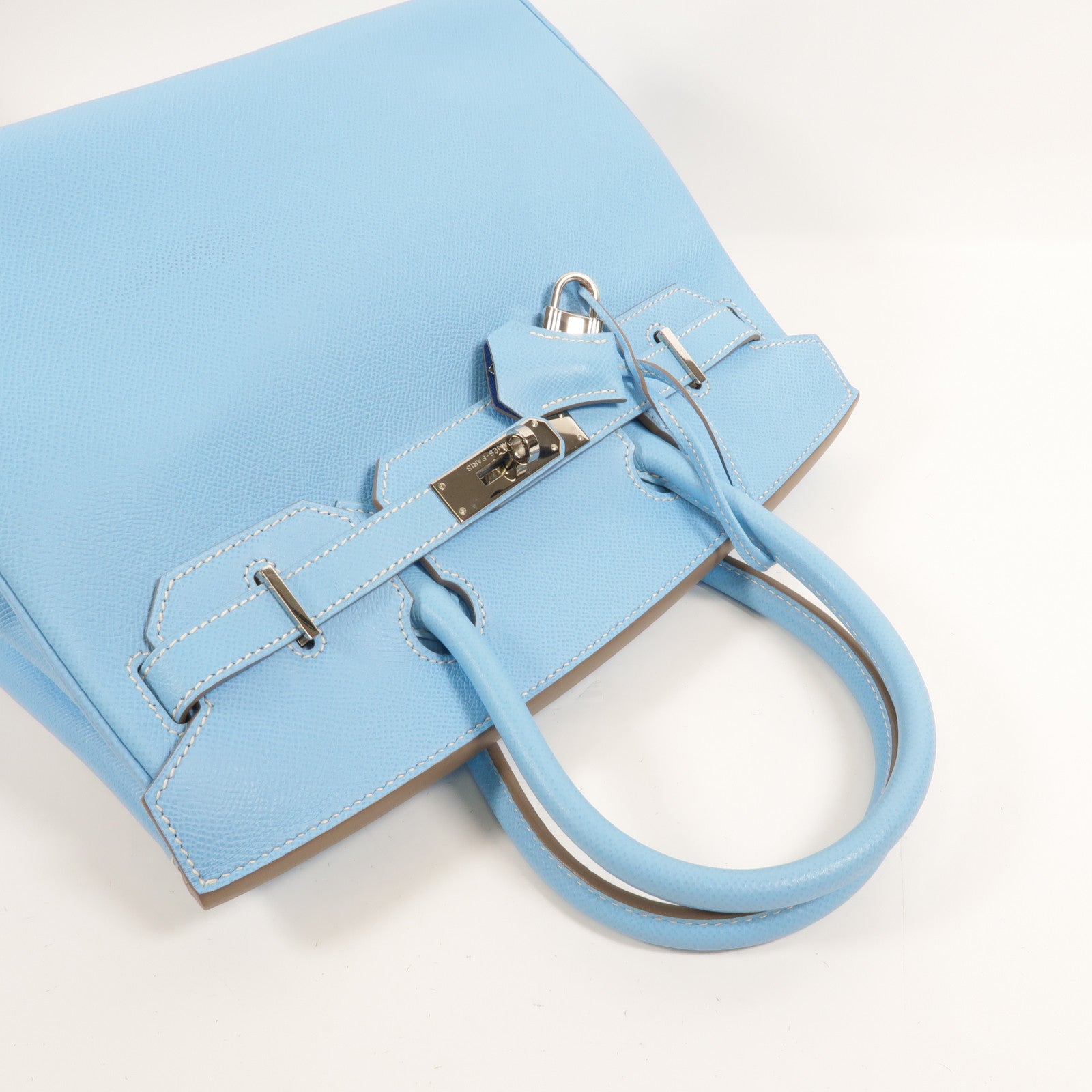 HERMES Epsom皮革Birkin 30 Candy手挽袋Blue Celeste/Mykonos