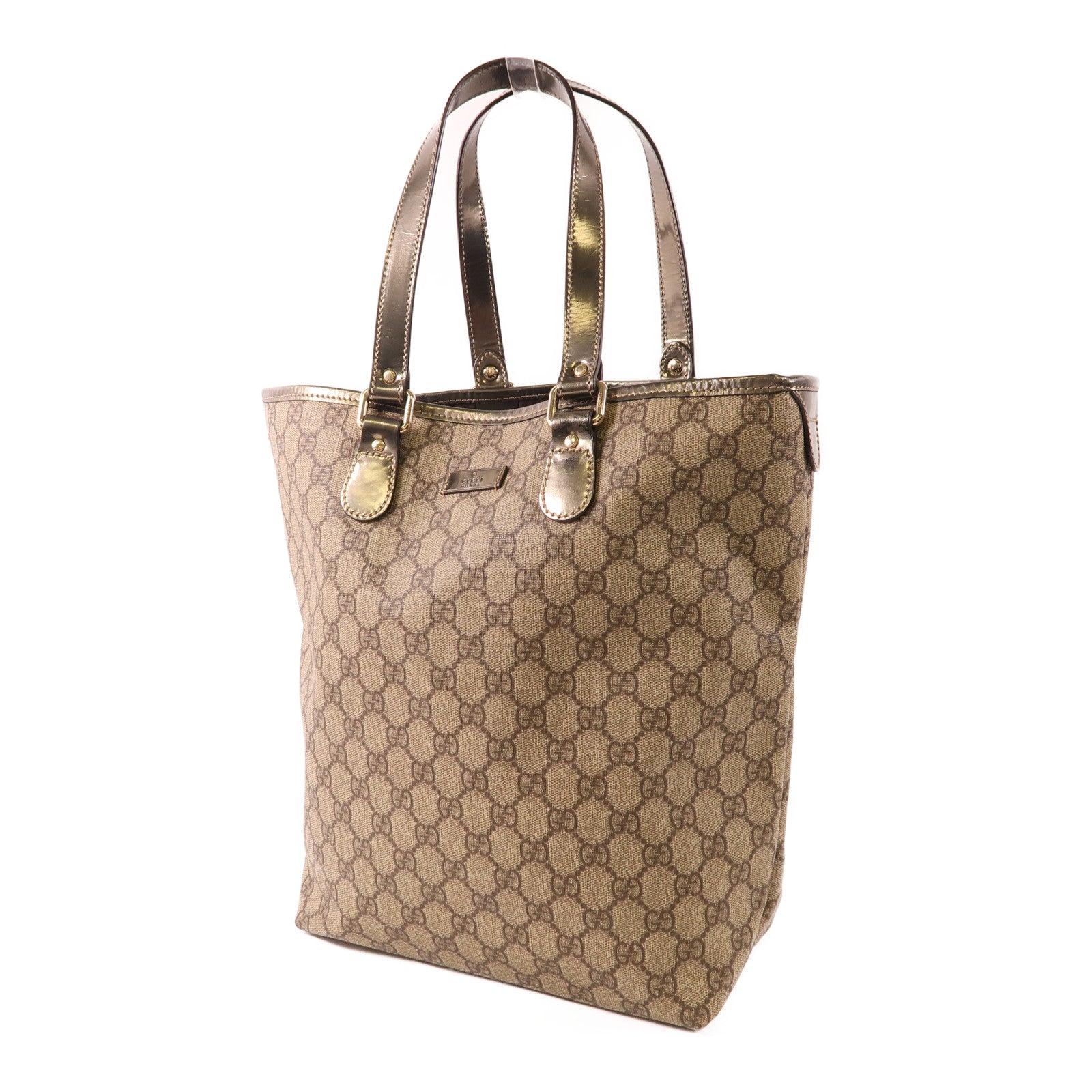 GUCCI 【激減優惠】塗層帆布Tote Bag銀扣手挽袋