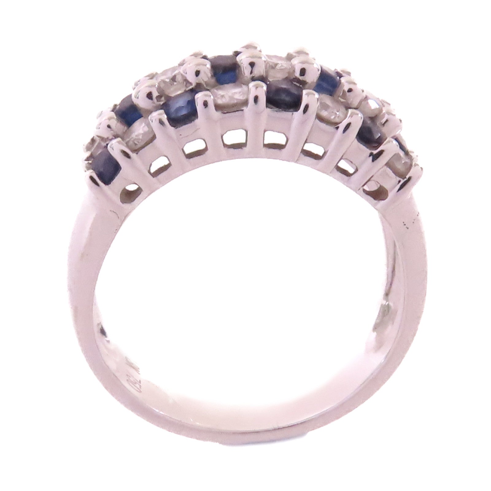 JEWELRY **【激減優惠】18K白金/1.457ct藍寶石/0.15ct鑽石Sapphire Ring戒指US#6.75