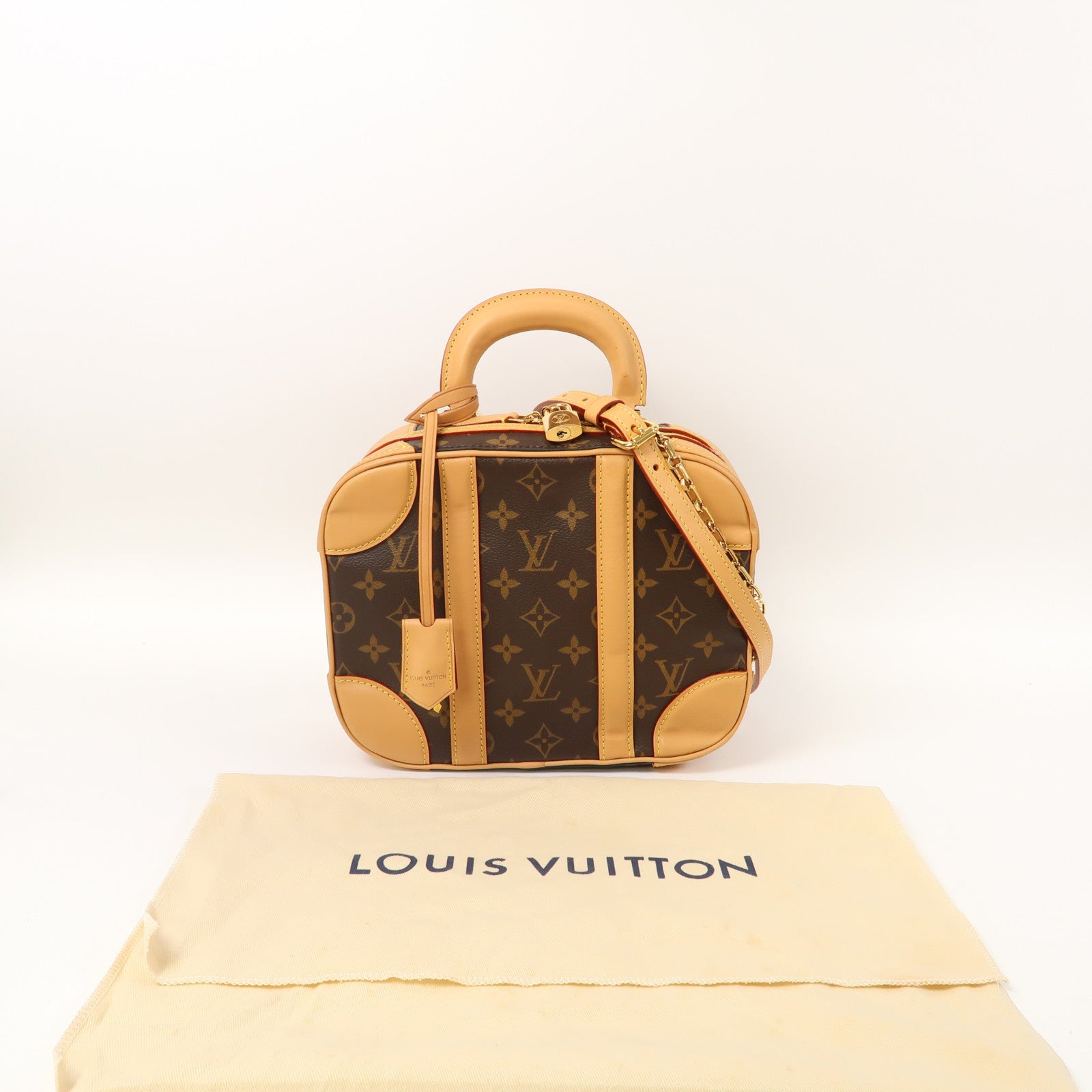 LOUIS VUITTON Monogram Valisette PM金扣手挽肩背兩用袋啡色