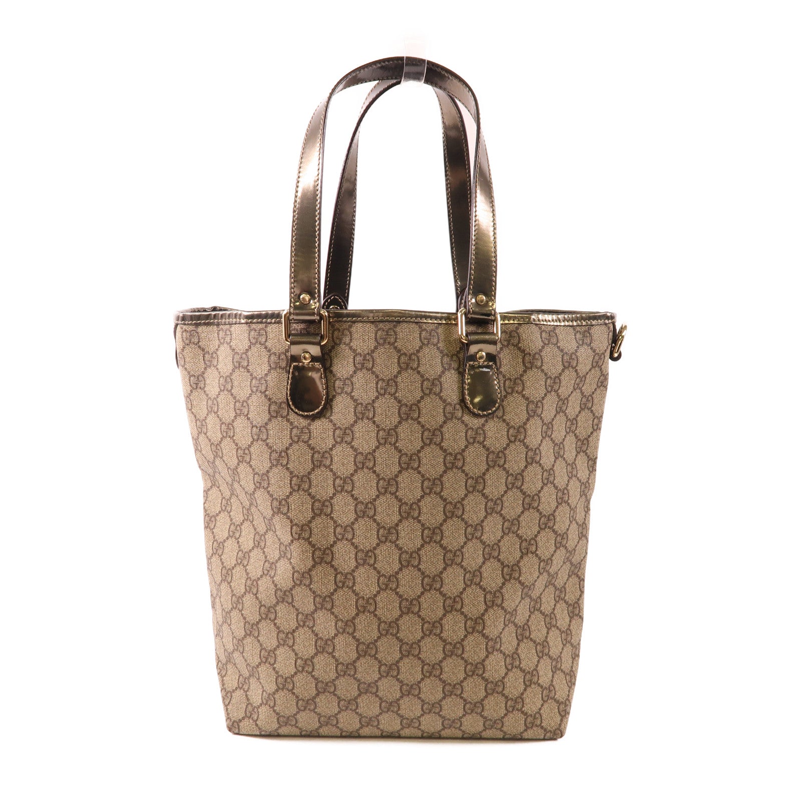 GUCCI GG SHW Tote Bag 189896 Coated Canvas Brown