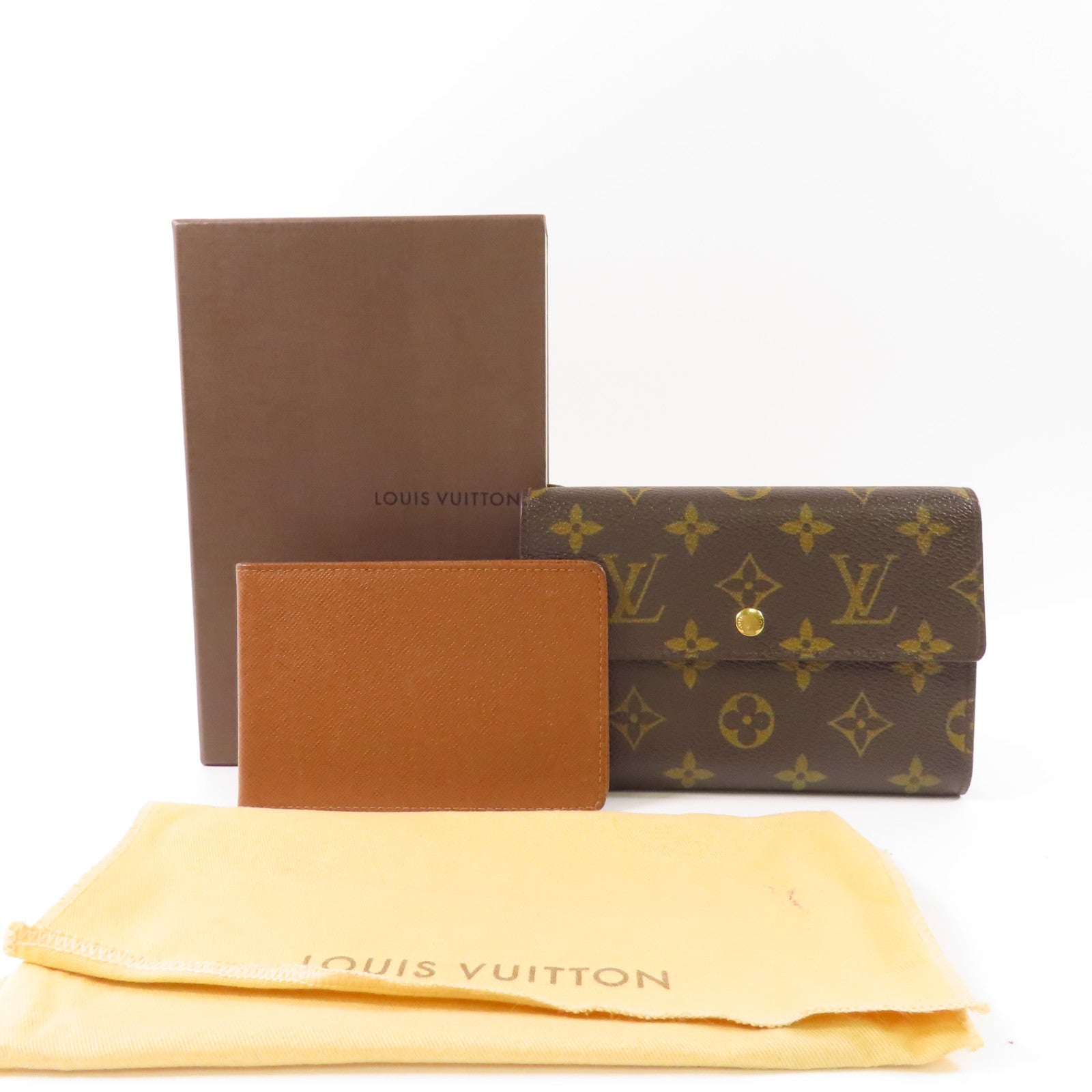 LOUIS VUITTON Monogram Porte Tresor Etui Papiers金扣錢包