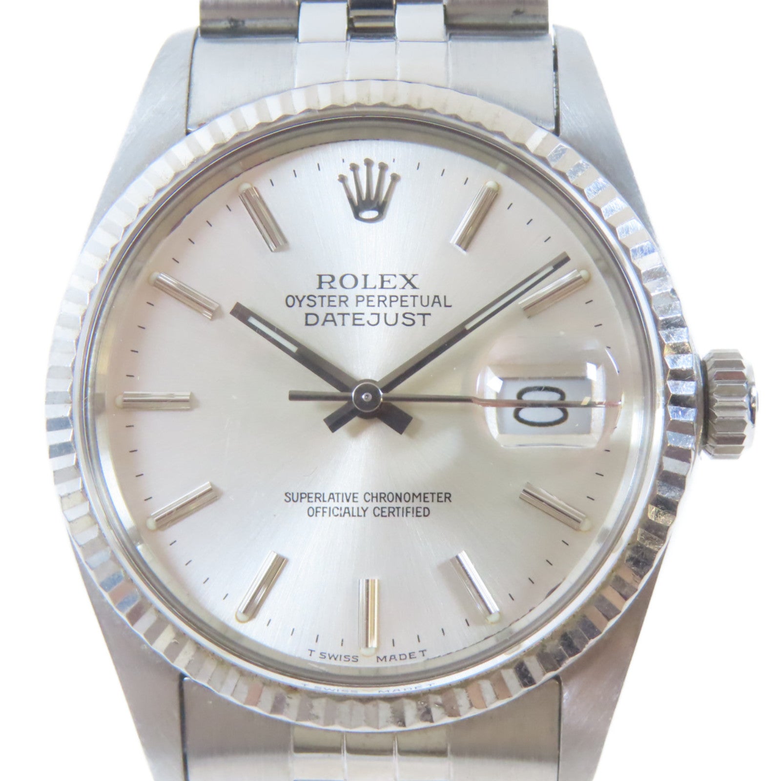 ROLEX Datejust不鏽鋼手錶自動機芯銀色#20cm