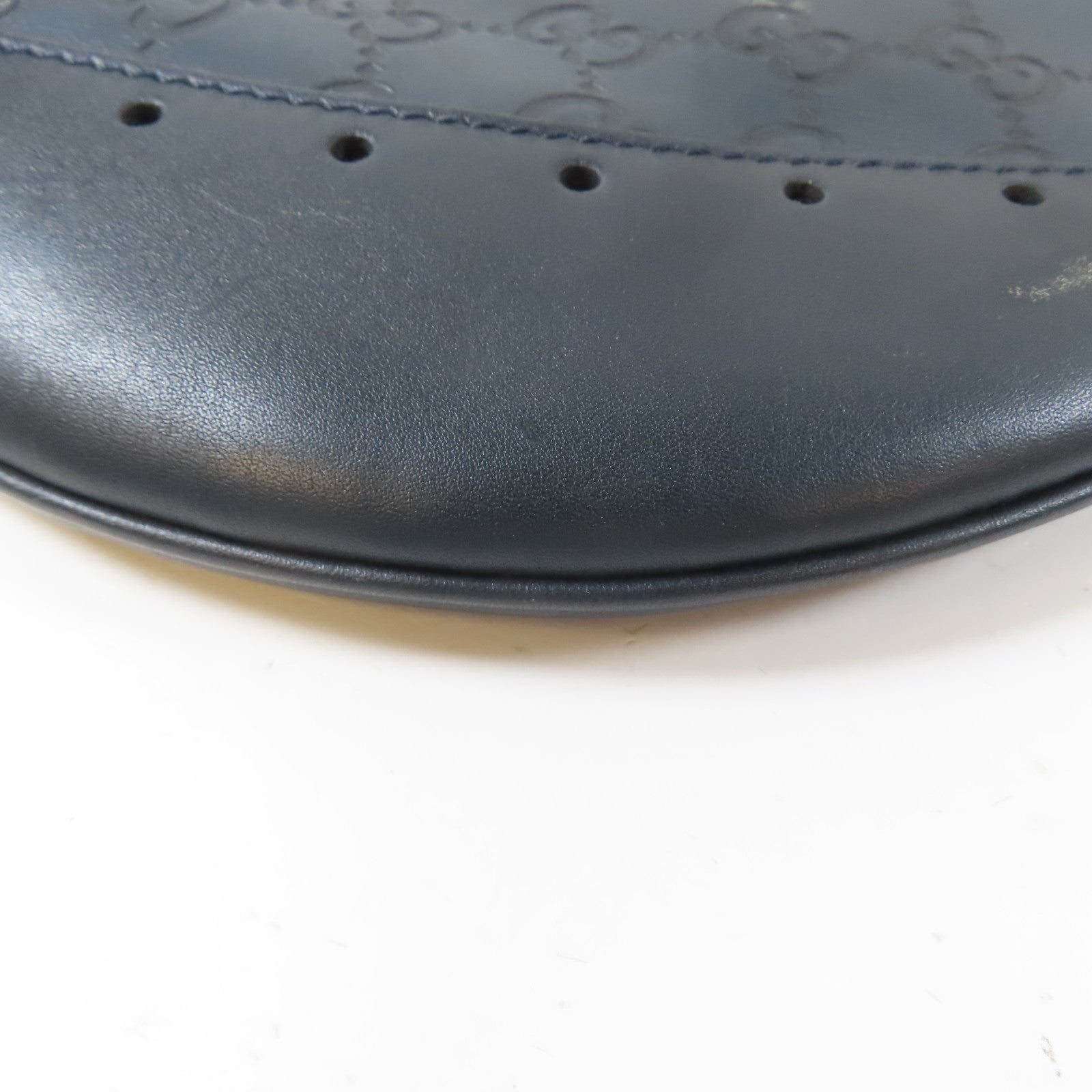 GUCCI 牛皮皮革Shoulder Bag金扣肩背袋深藍色