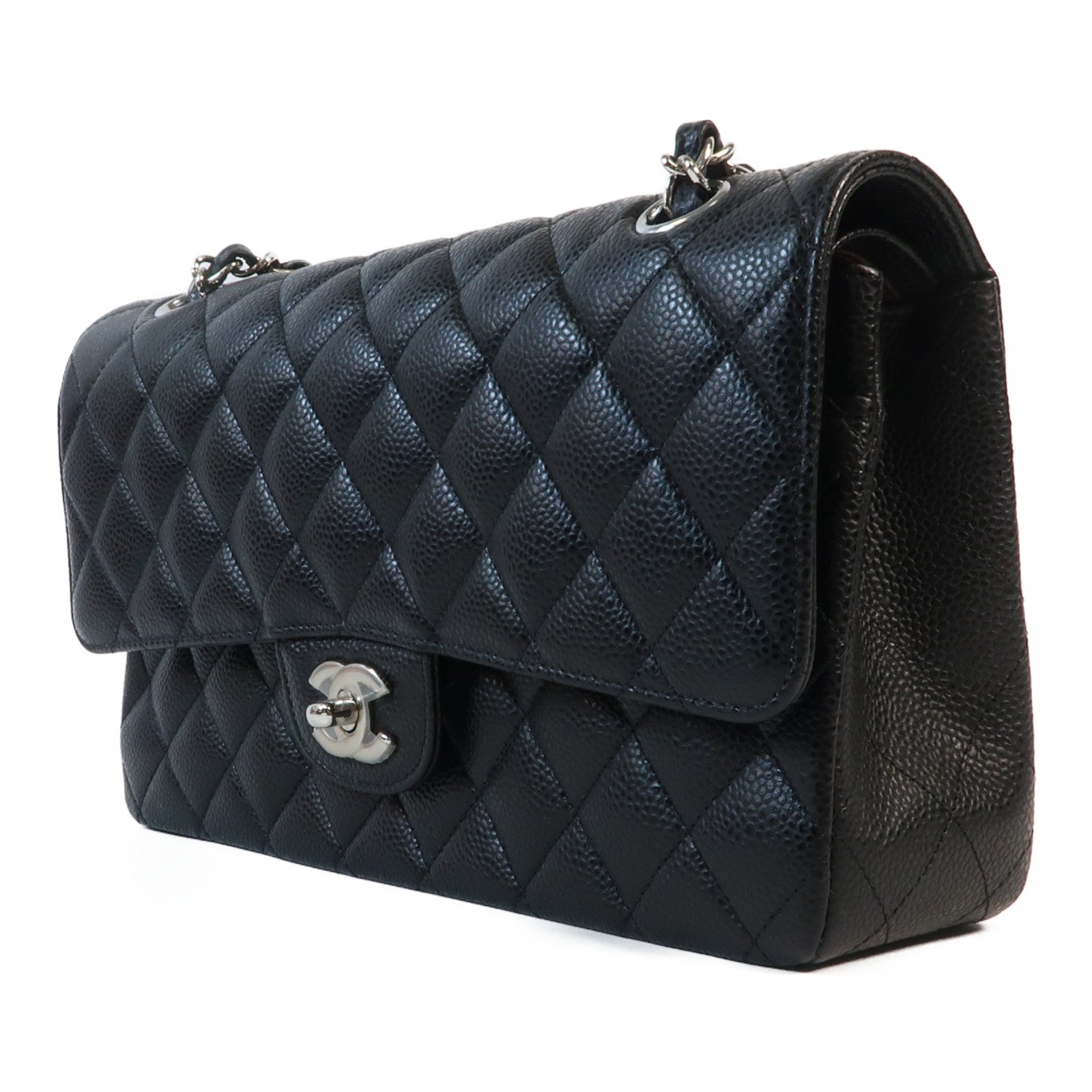 CHANEL 牛皮皮革Classic 25銀扣鏈帶肩背袋