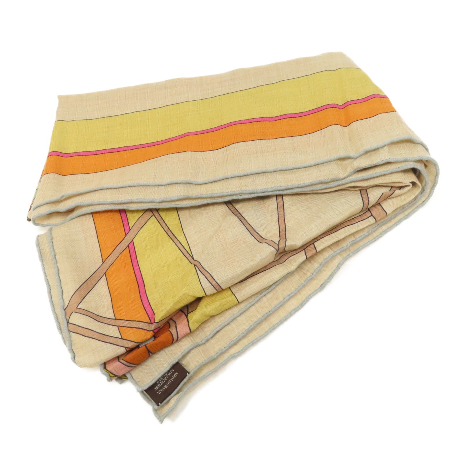 HERMES 羊絨/絲質Scarf圍巾藍色