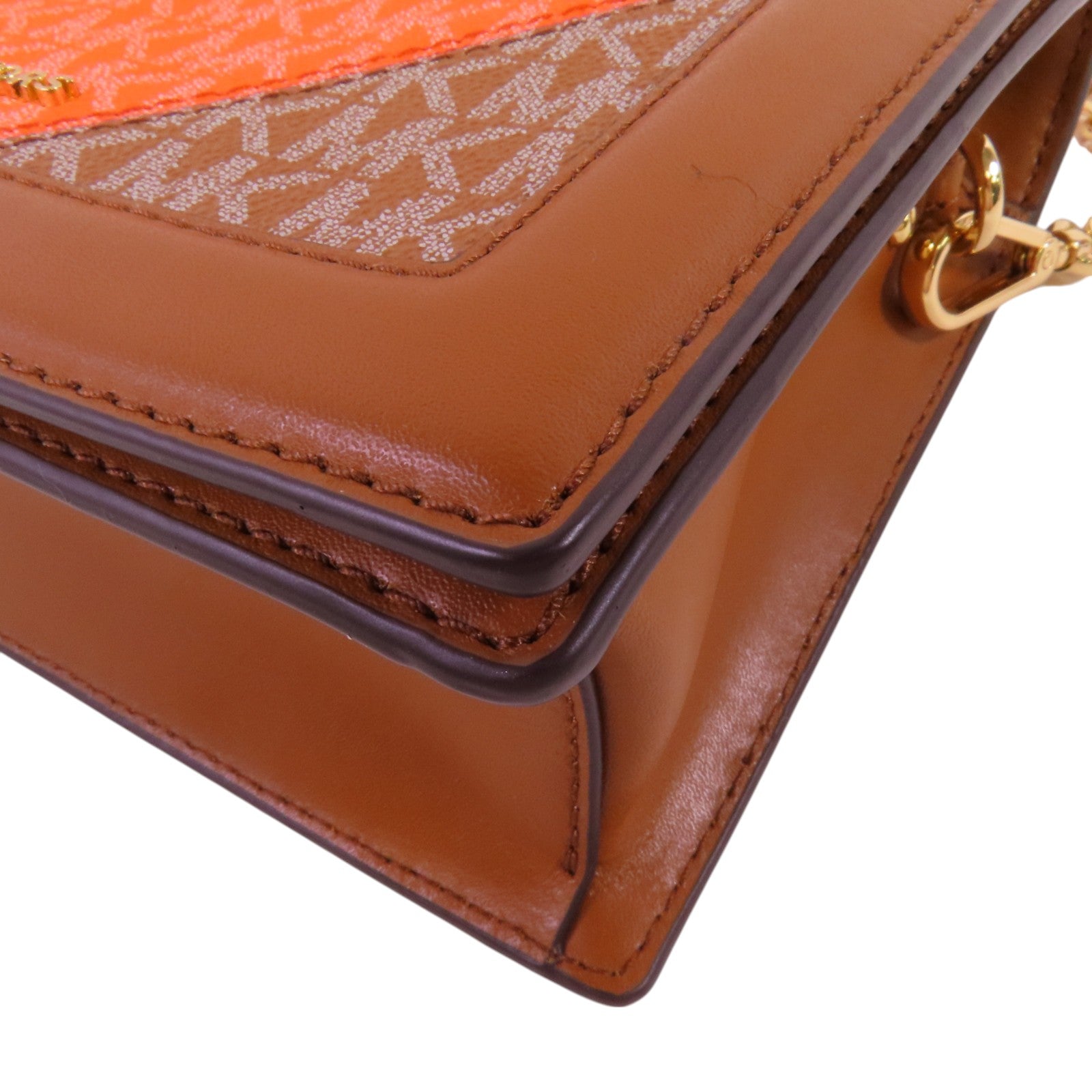 Michael Kors 塗層帆布Shoulder Bag金扣鏈帶肩背袋