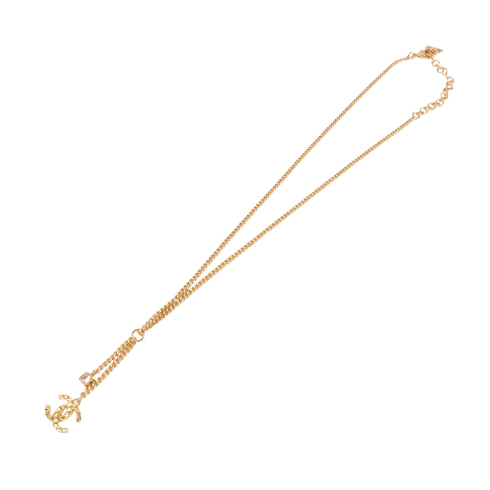 CHANEL 金屬/水鑽Necklace金扣項鏈