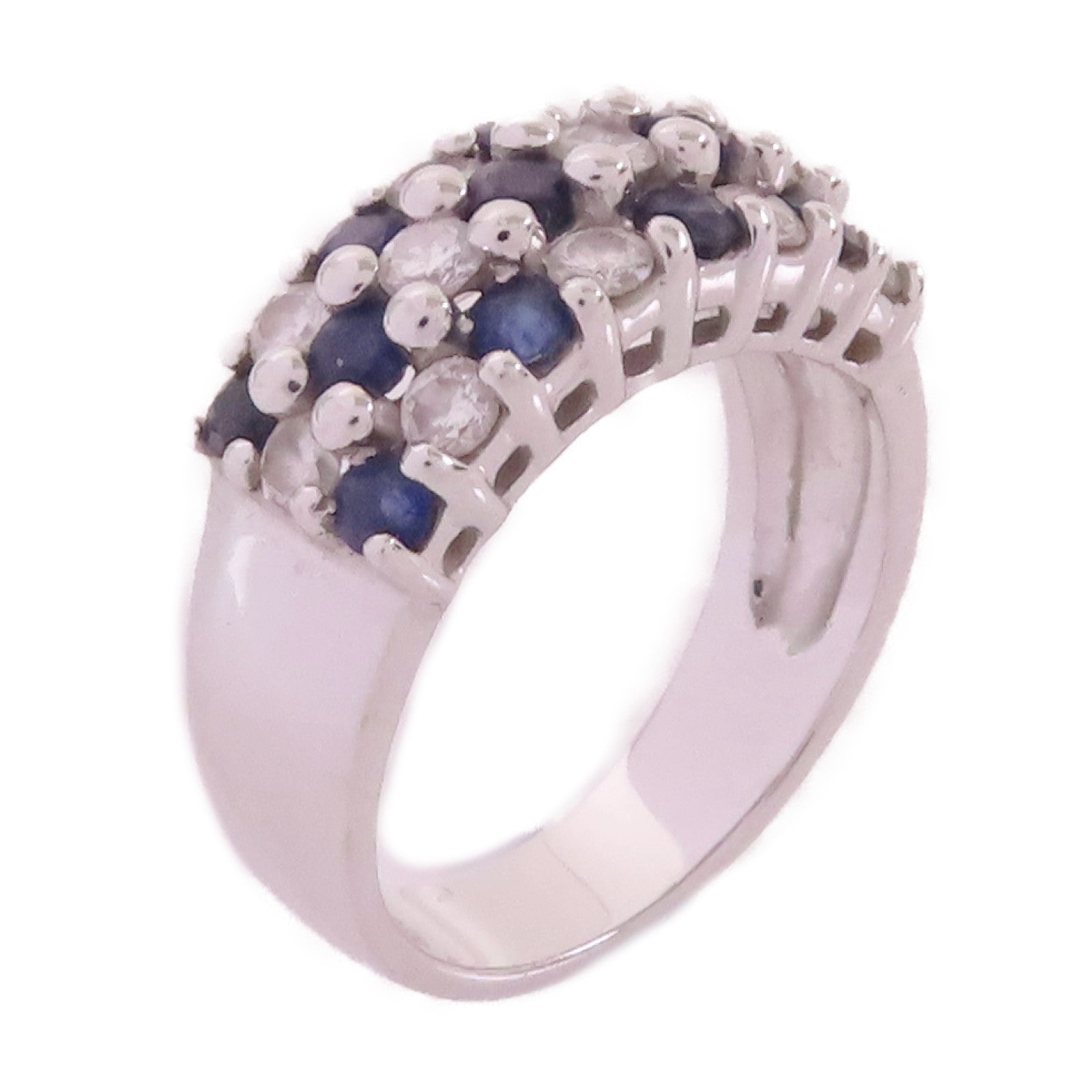 JEWELRY **【激減優惠】18K白金/1.457ct藍寶石/0.15ct鑽石Sapphire Ring戒指US#6.75
