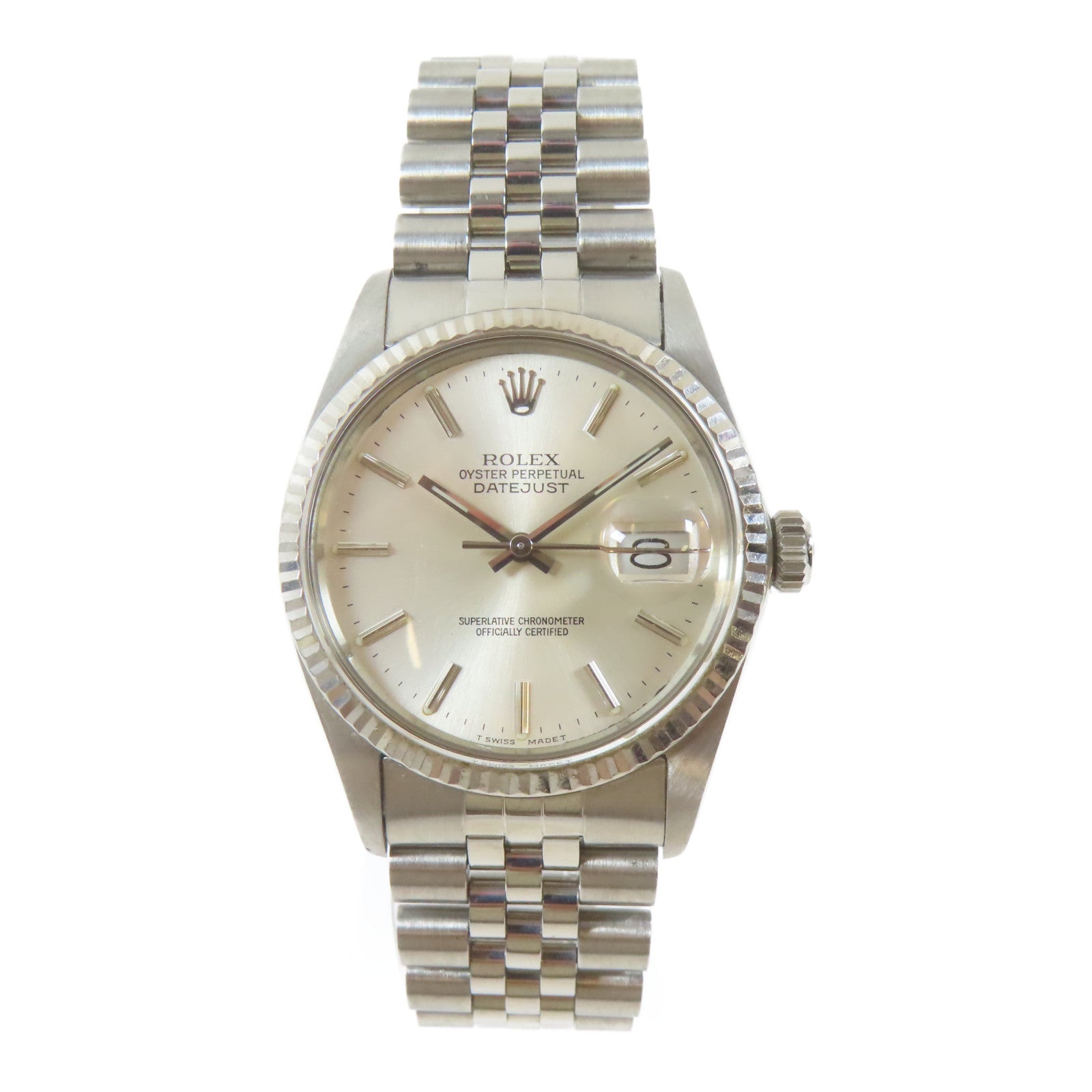 ROLEX Datejust不鏽鋼手錶自動機芯銀色#20cm