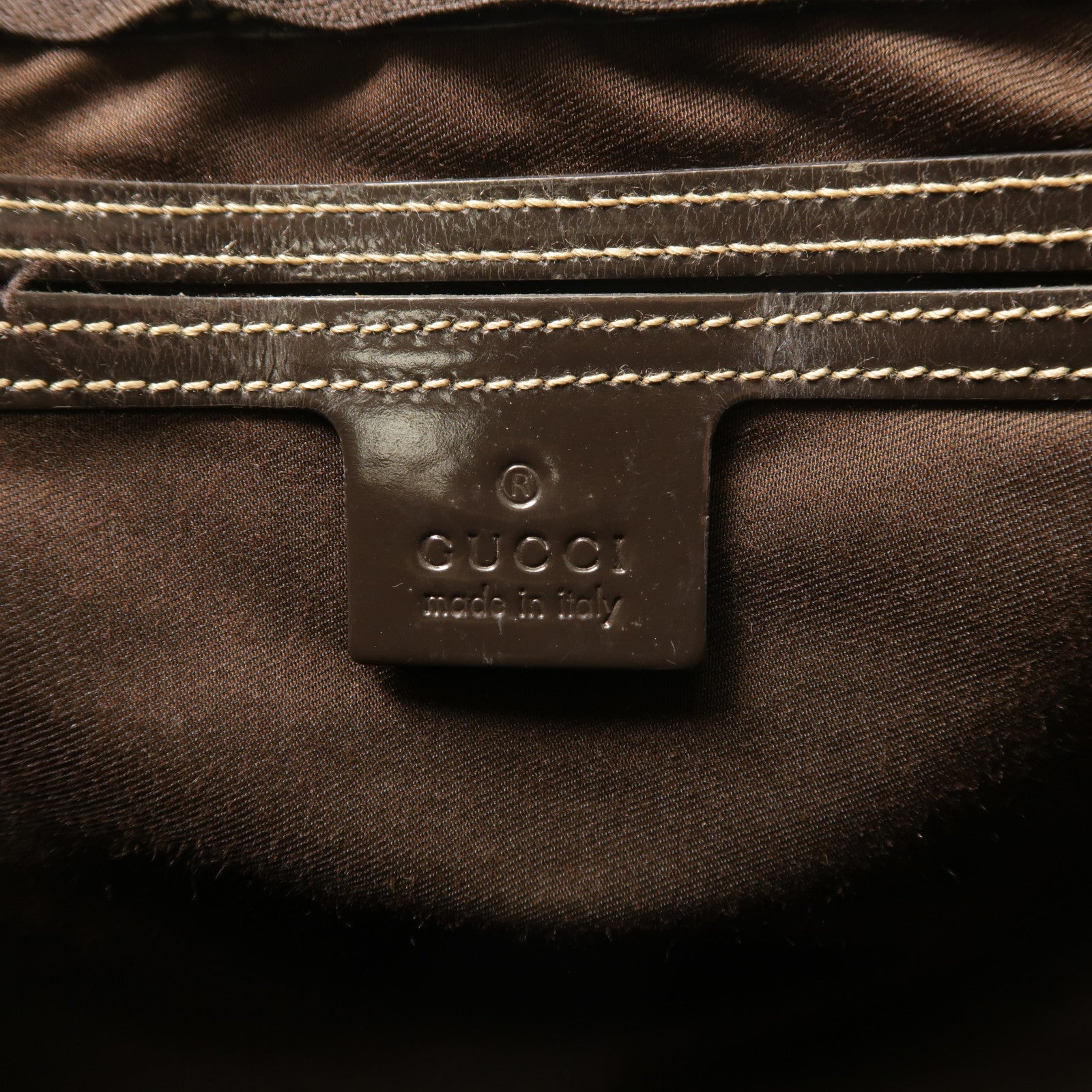 GUCCI 塗層帆布Boston Bag金扣手挽肩背兩用袋