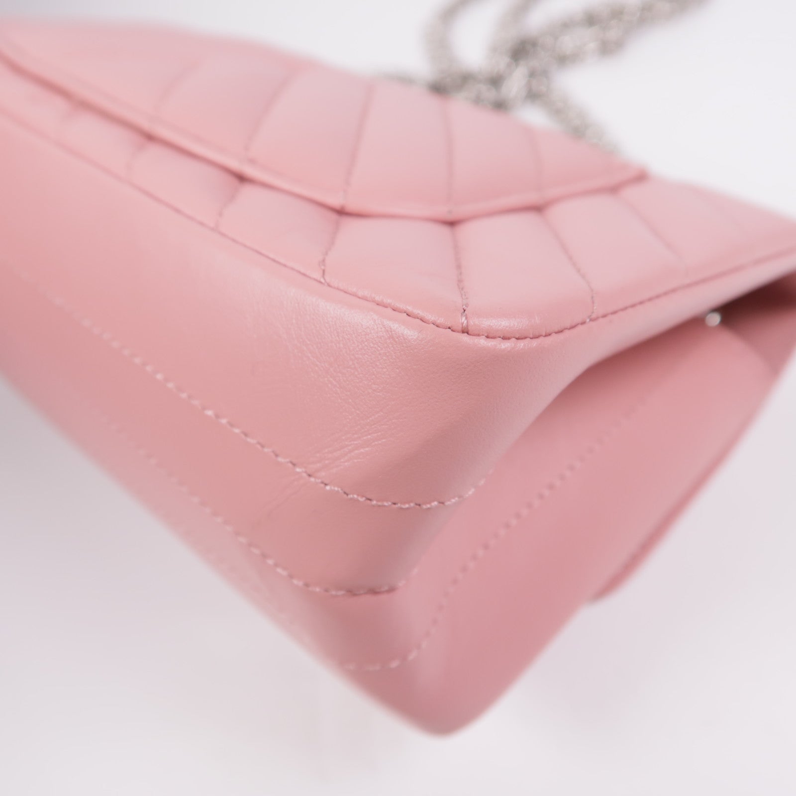 CHANEL 牛皮皮革Mini 2.55銀扣鏈帶肩背袋