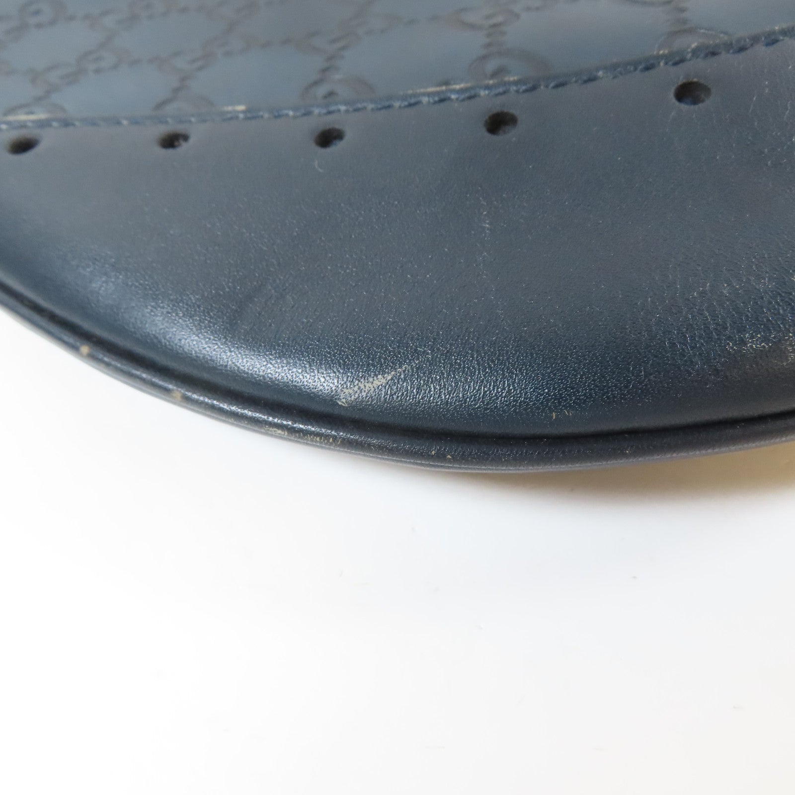 GUCCI 牛皮皮革Shoulder Bag金扣肩背袋深藍色