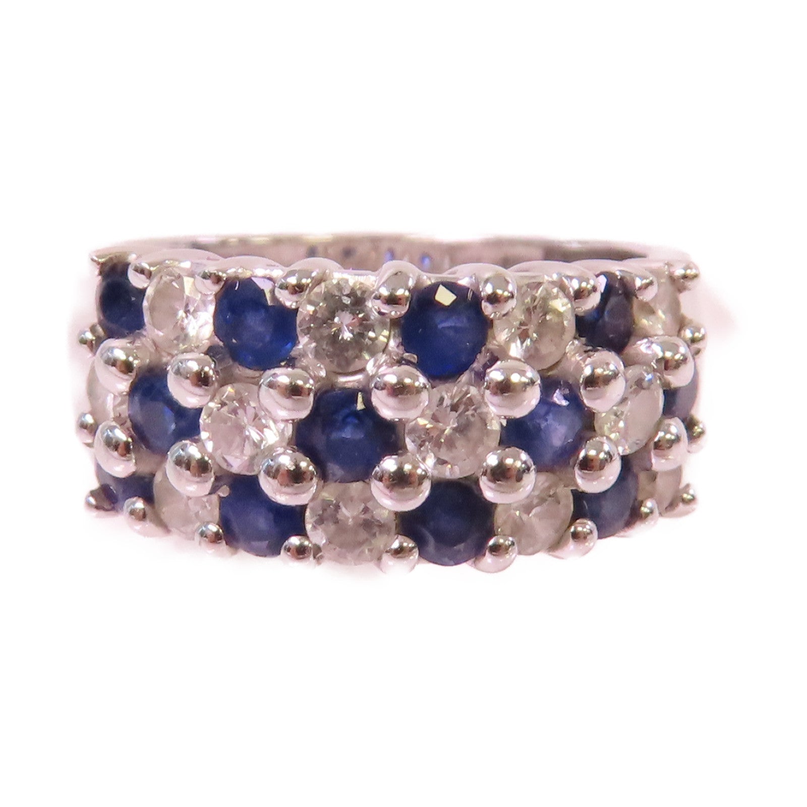JEWELRY **【激減優惠】18K白金/1.457ct藍寶石/0.15ct鑽石Sapphire Ring戒指US#6.75