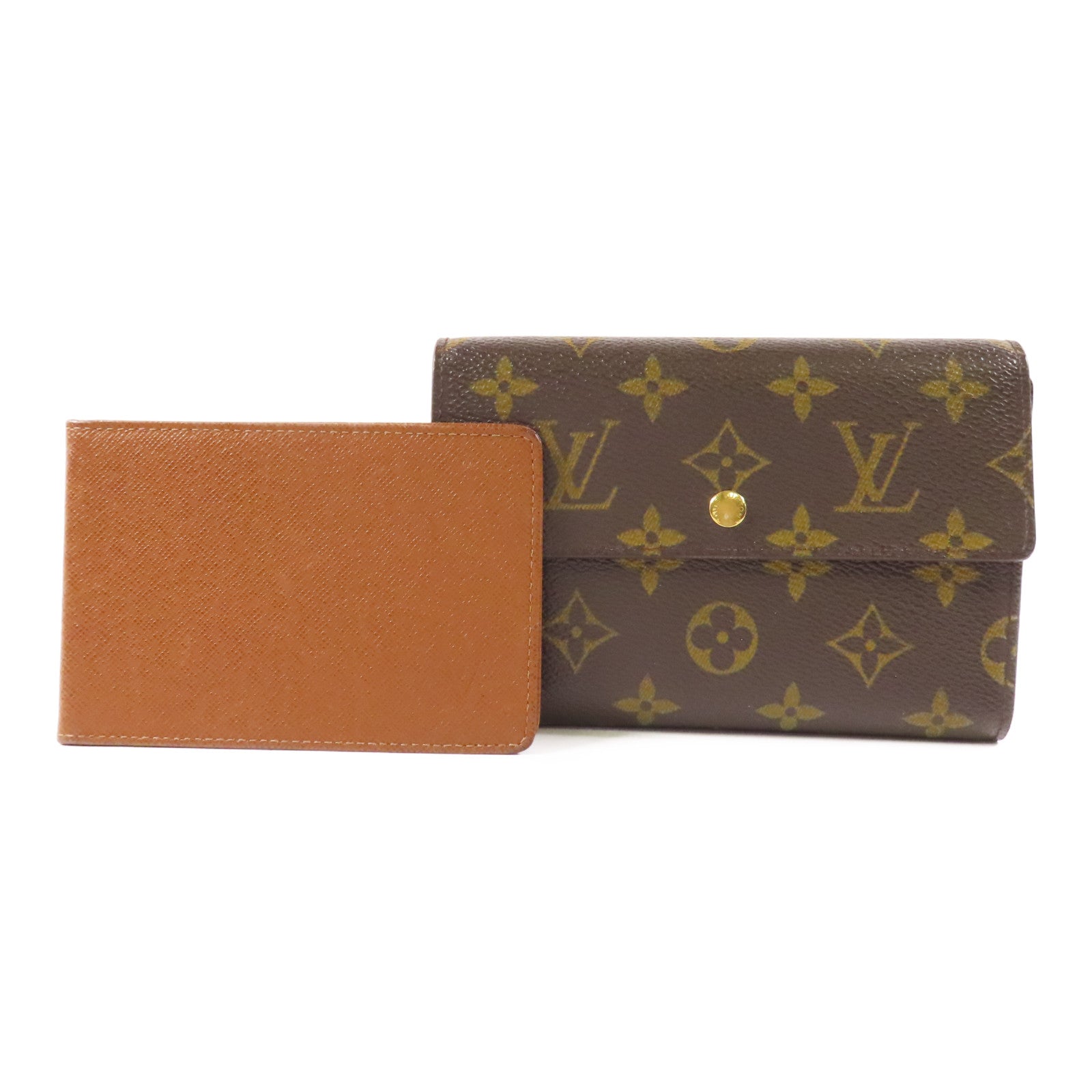 LOUIS VUITTON Monogram Porte Tresor Etui Papiers金扣錢包