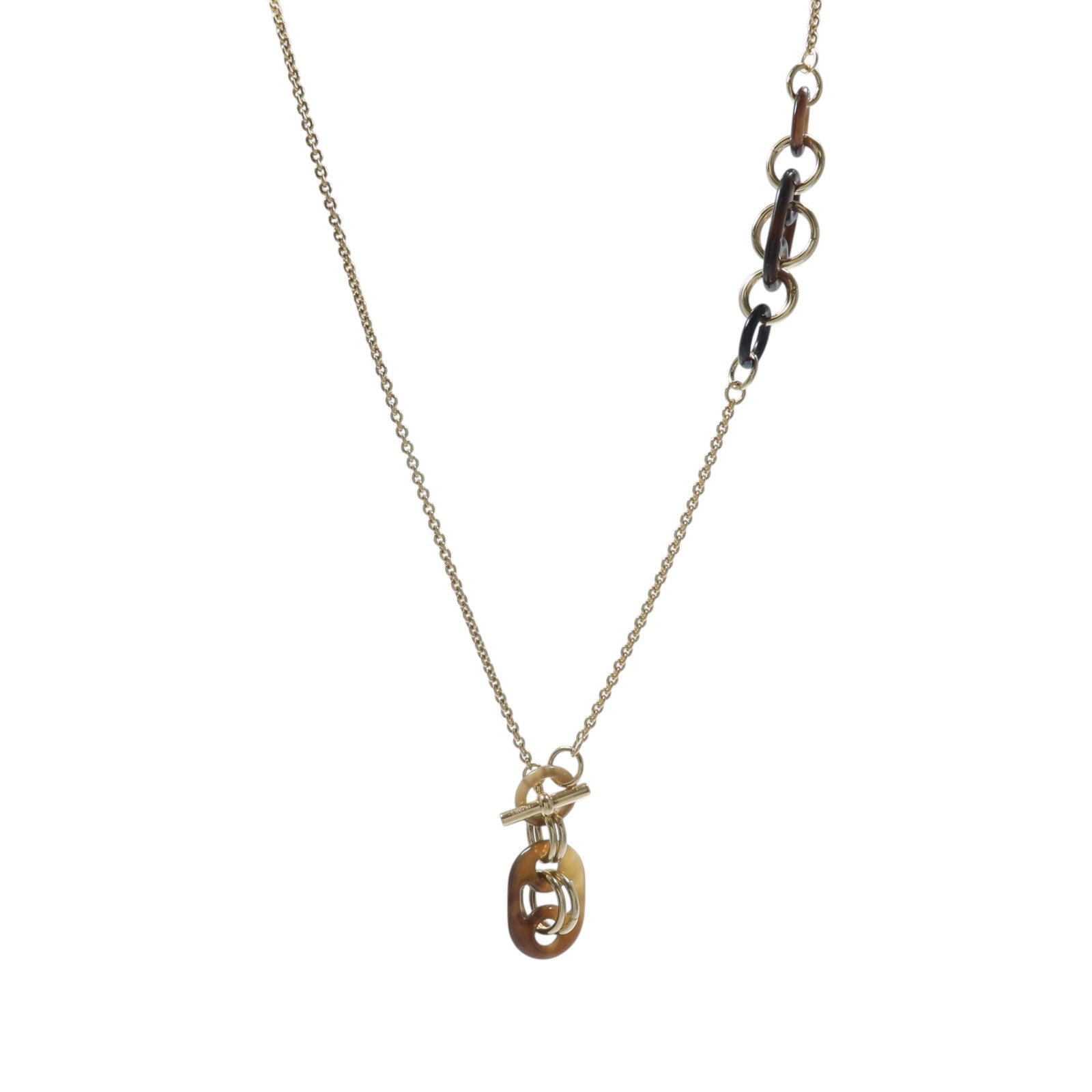 HERMES 水牛角/金屬Eurydice Pendant Small項鍊