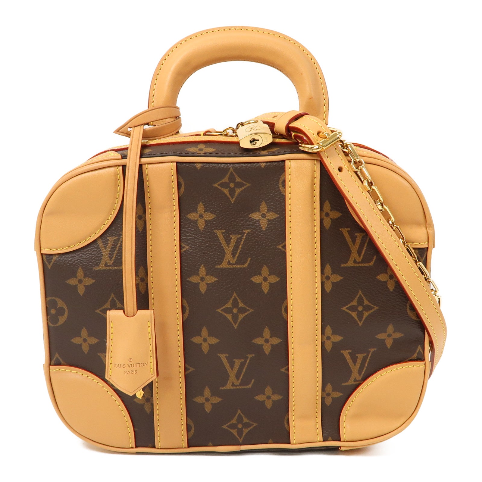 LOUIS VUITTON Monogram Valisette PM金扣手挽肩背兩用袋啡色