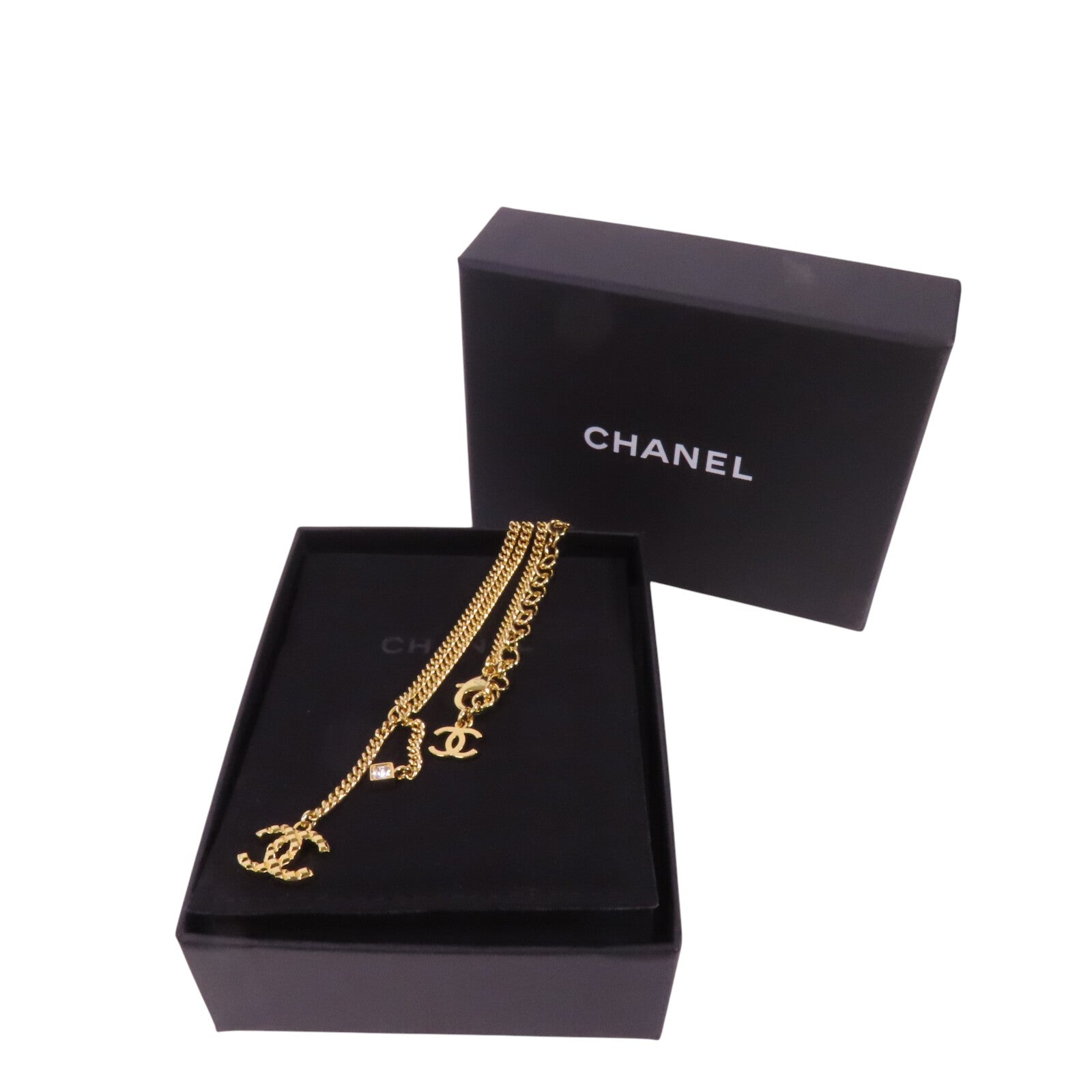 CHANEL 金屬/水鑽Necklace金扣項鏈