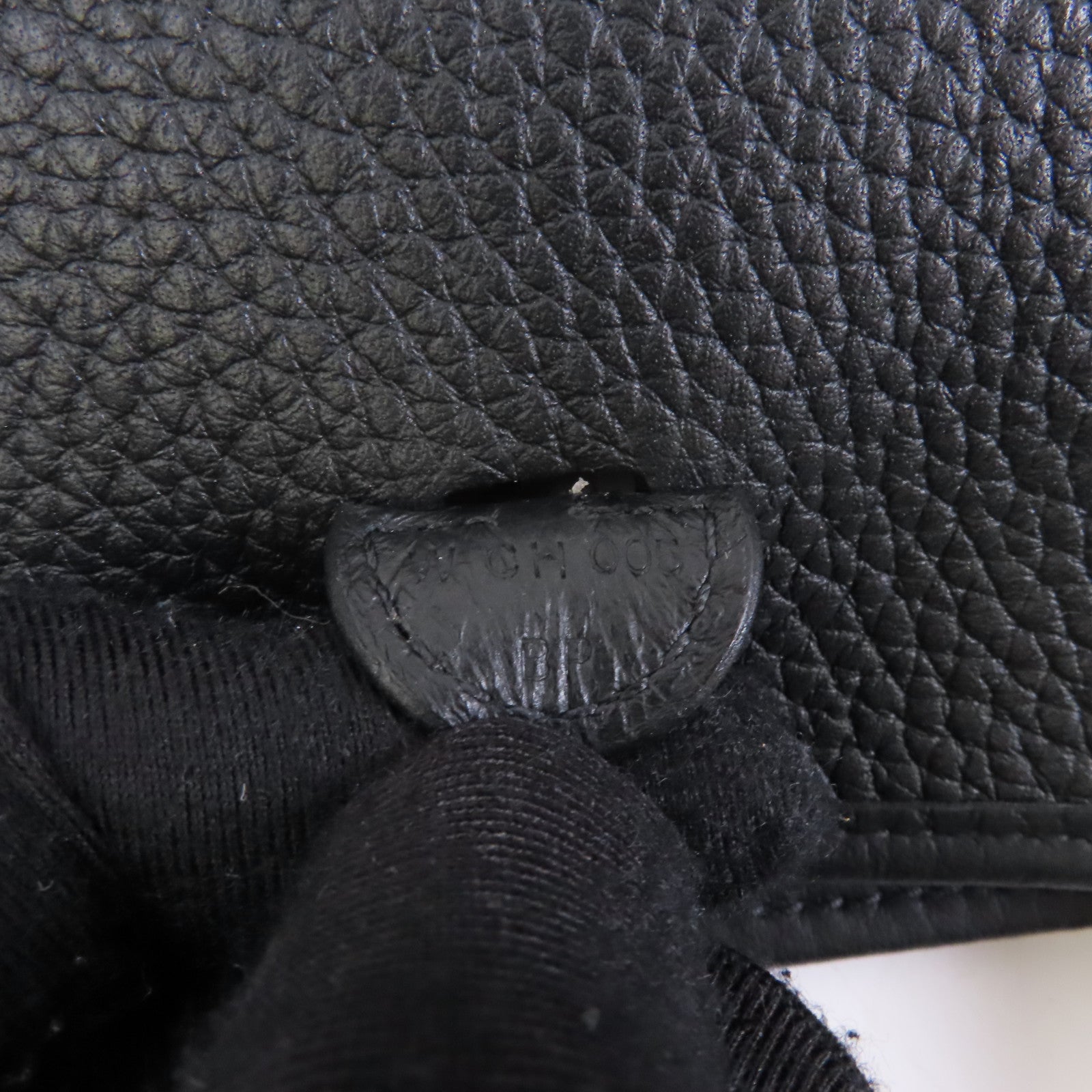 HERMES Clemence皮革Mini Evelyne銀扣肩背袋Noir黑色