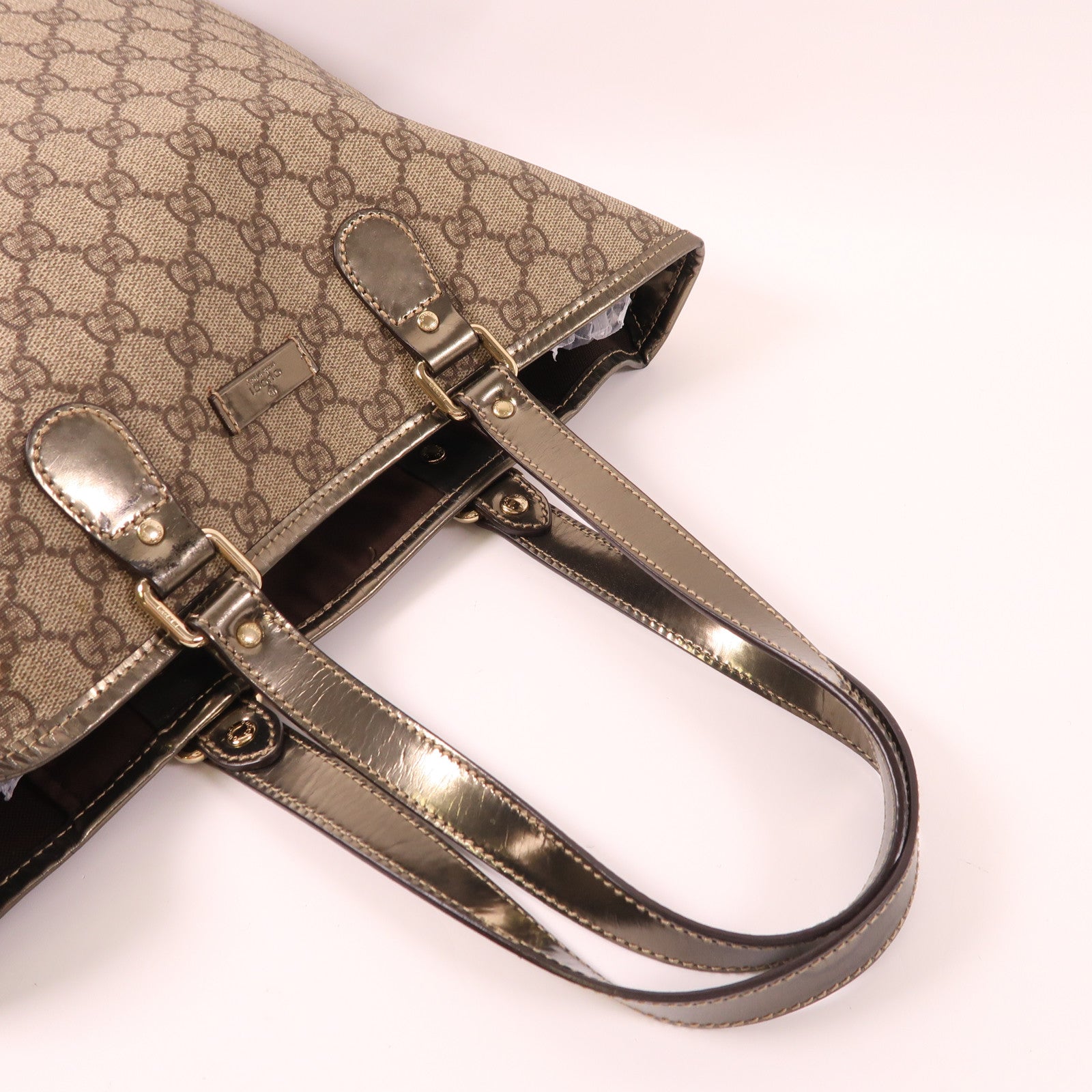 GUCCI GG SHW Tote Bag 189896 Coated Canvas Brown