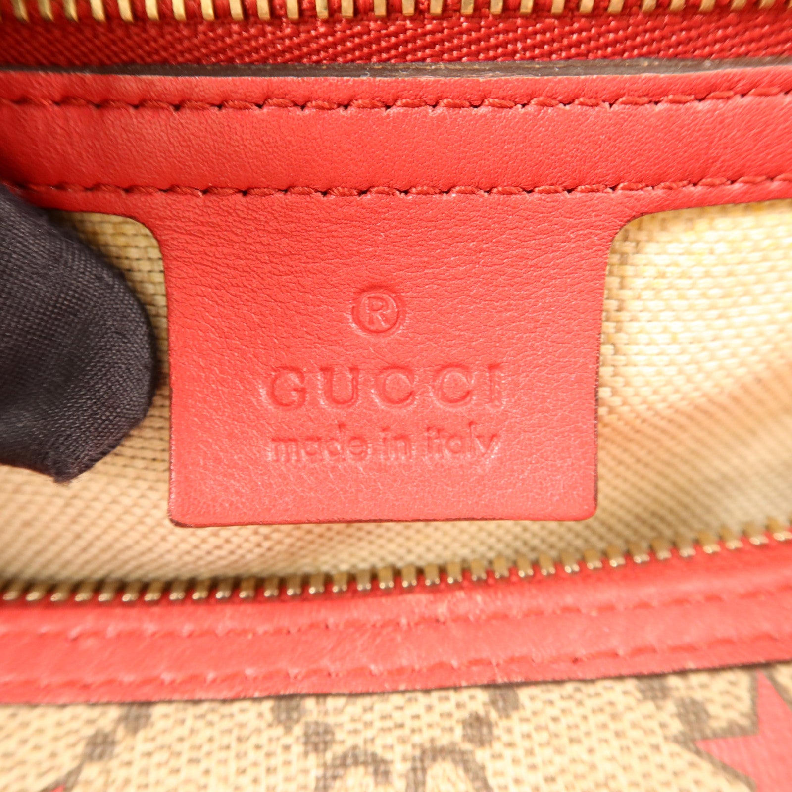 GUCCI 塗層帆布Boston Bag金扣手挽袋