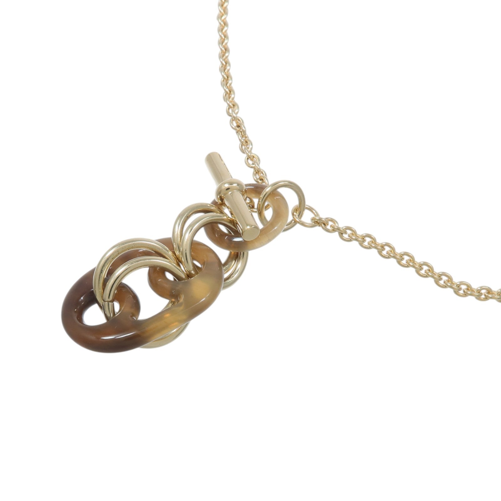 HERMES 水牛角/金屬Eurydice Pendant Small項鍊