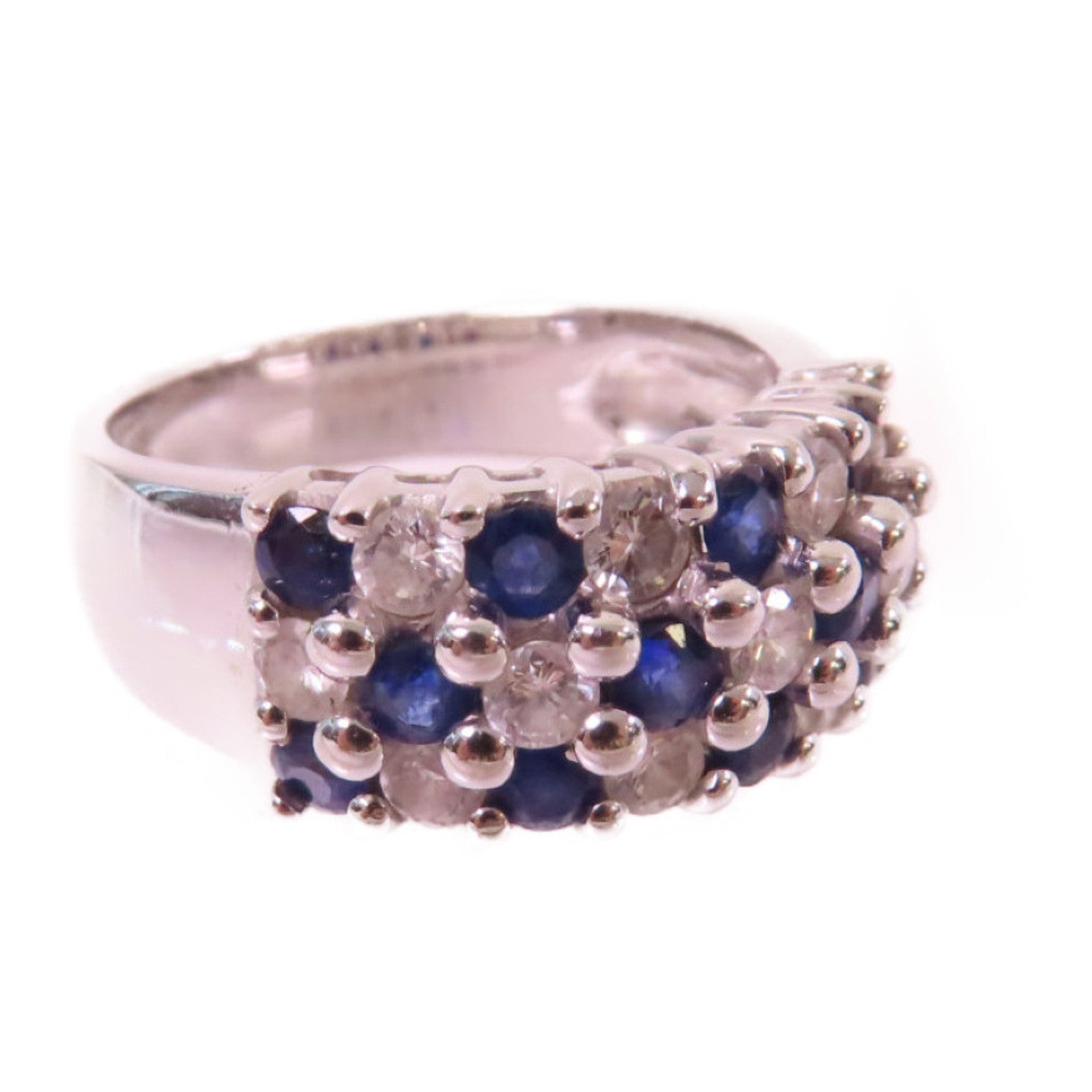JEWELRY **【激減優惠】18K白金/1.457ct藍寶石/0.15ct鑽石Sapphire Ring戒指US#6.75