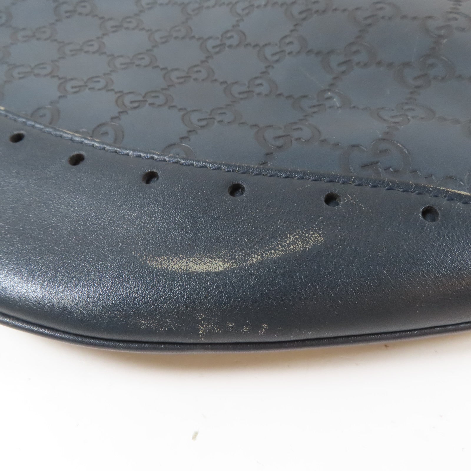 GUCCI 牛皮皮革Shoulder Bag金扣肩背袋深藍色