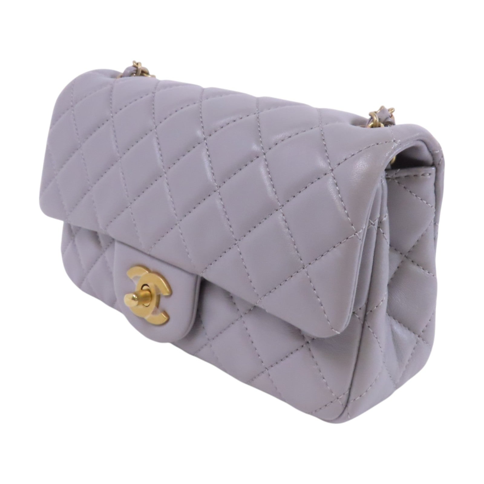 CHANEL 羊皮皮革Mini Classic 20金扣鏈帶肩背袋