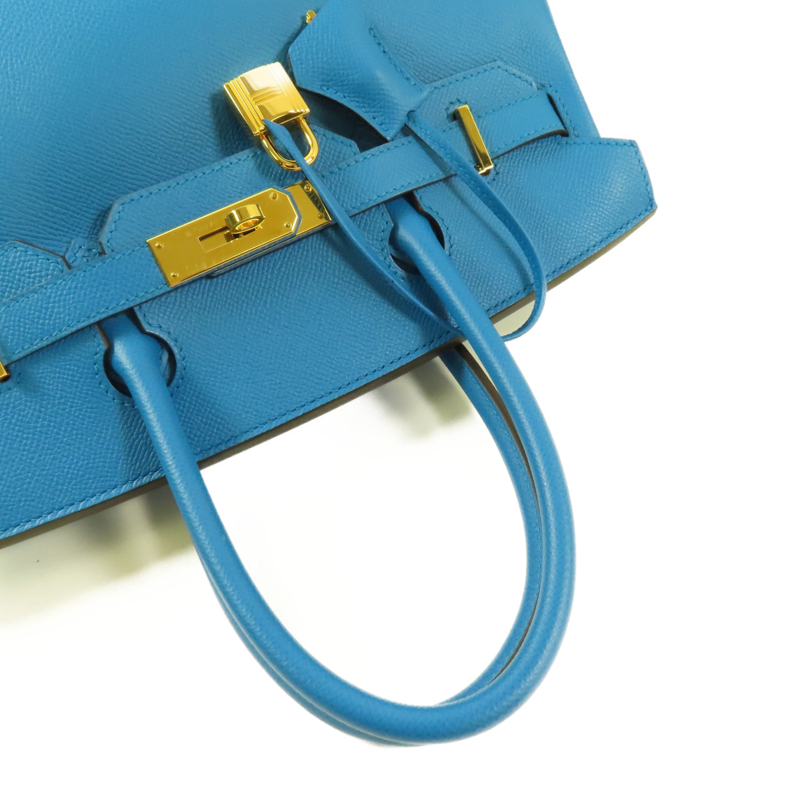 HERMES 【激減優惠】Epsom皮革Birkin 30金扣手挽袋Blue Zanzibar