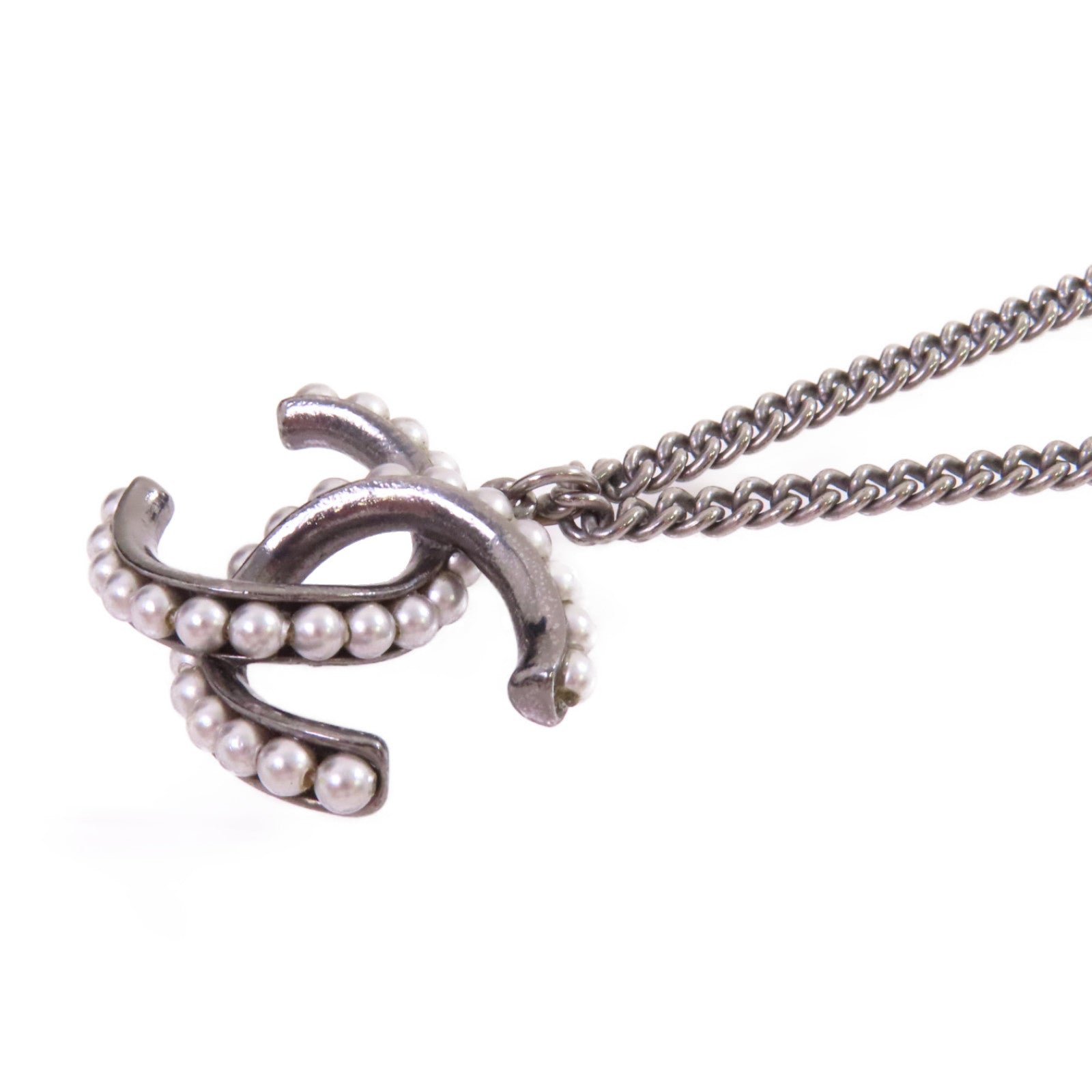 CHANEL 仿珍珠/金屬CC Necklace項鏈