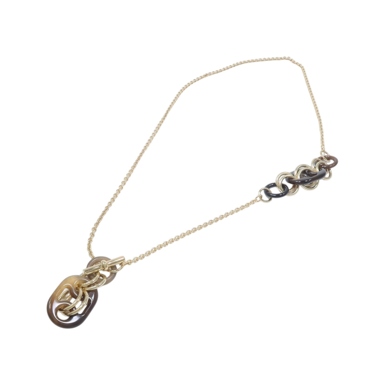 HERMES 水牛角/金屬Eurydice Pendant Small項鍊