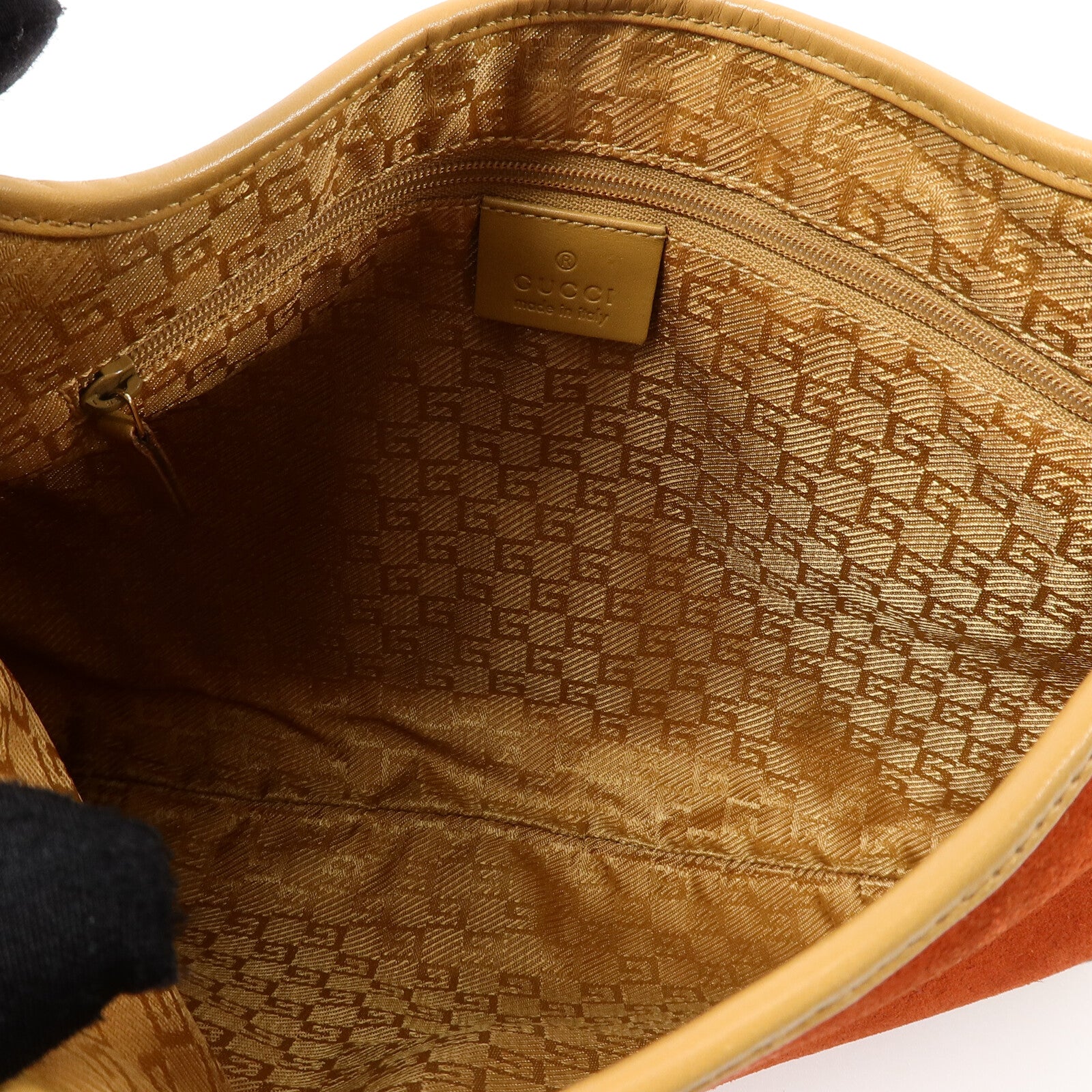 GUCCI 麂皮皮革Bamboo Jackie肩背袋