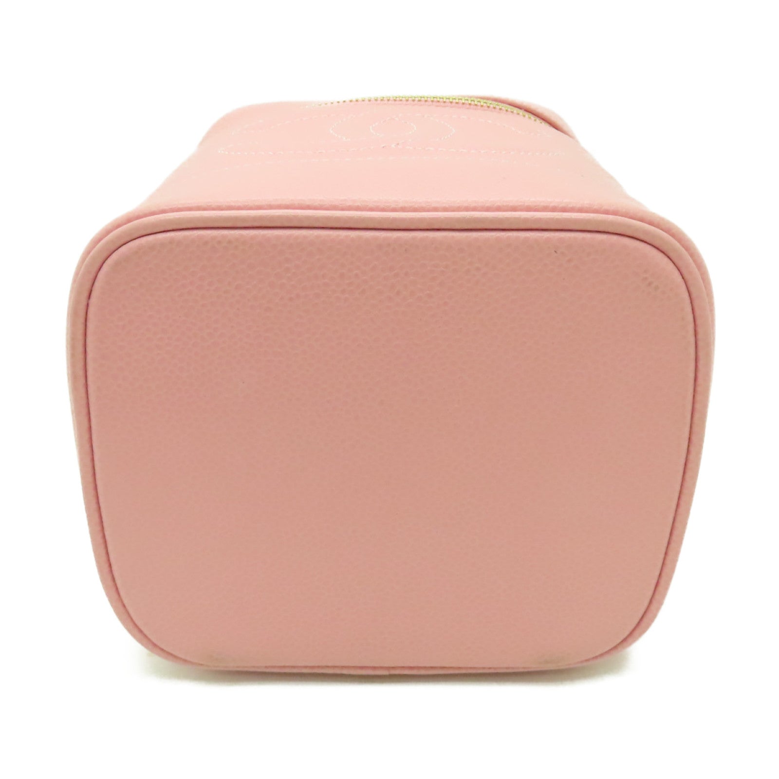 CHANEL 【清倉大減價】Caviar皮革Vanity Bag銀扣手挽袋粉紅色