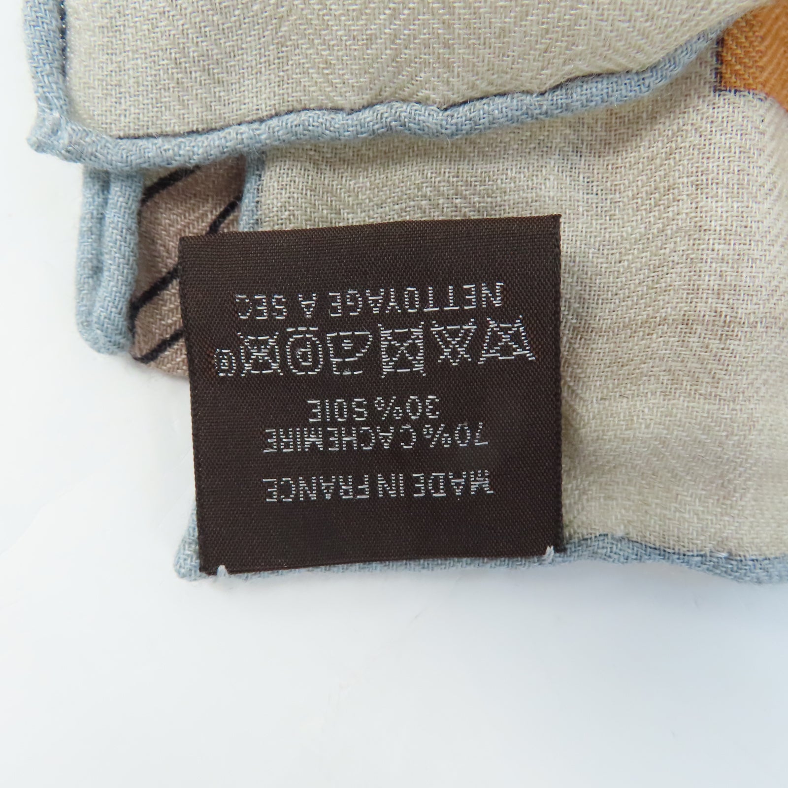 HERMES 羊絨/絲質Scarf圍巾藍色