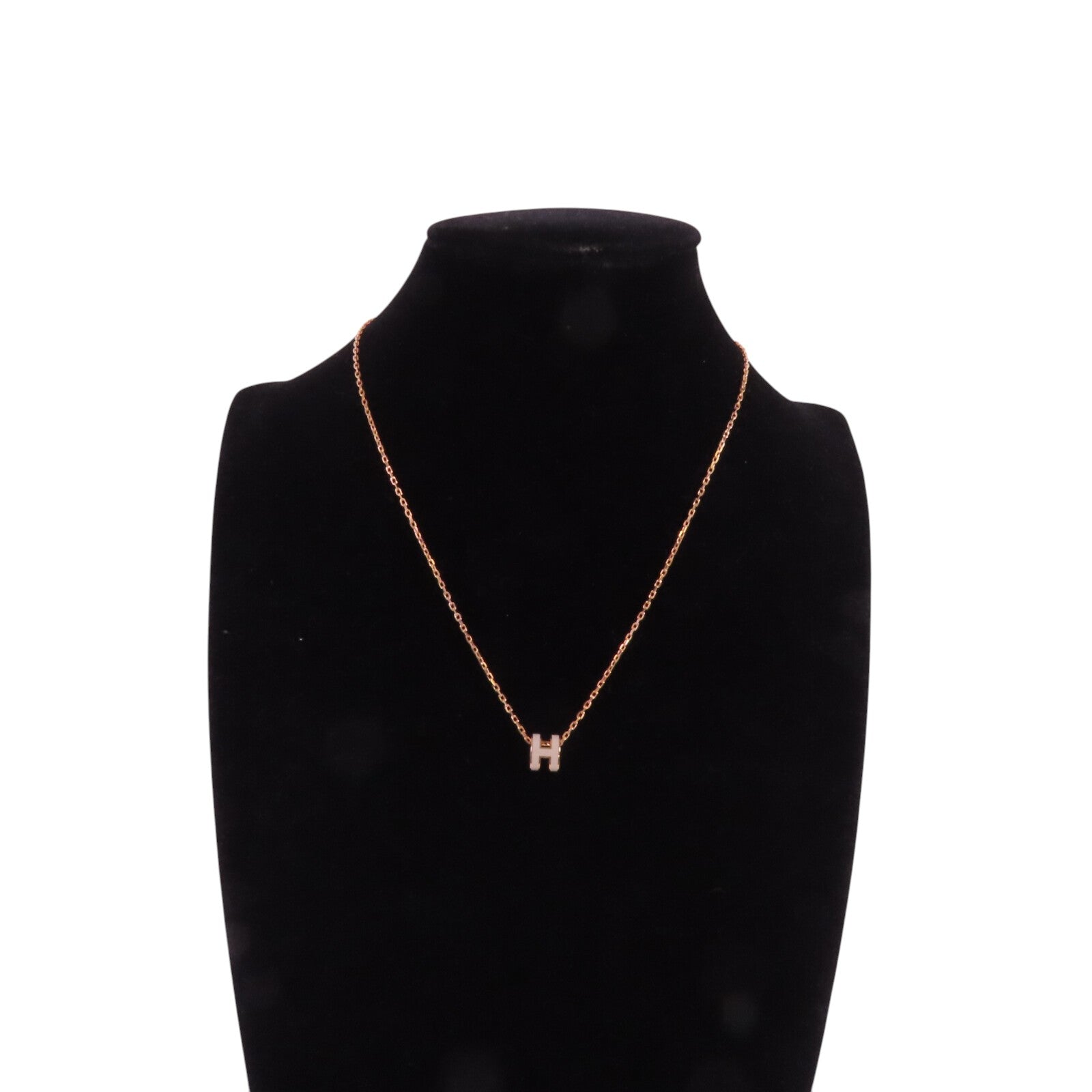 HERMES 金屬/琺瑯Pop H Mini Necklace金扣項鏈