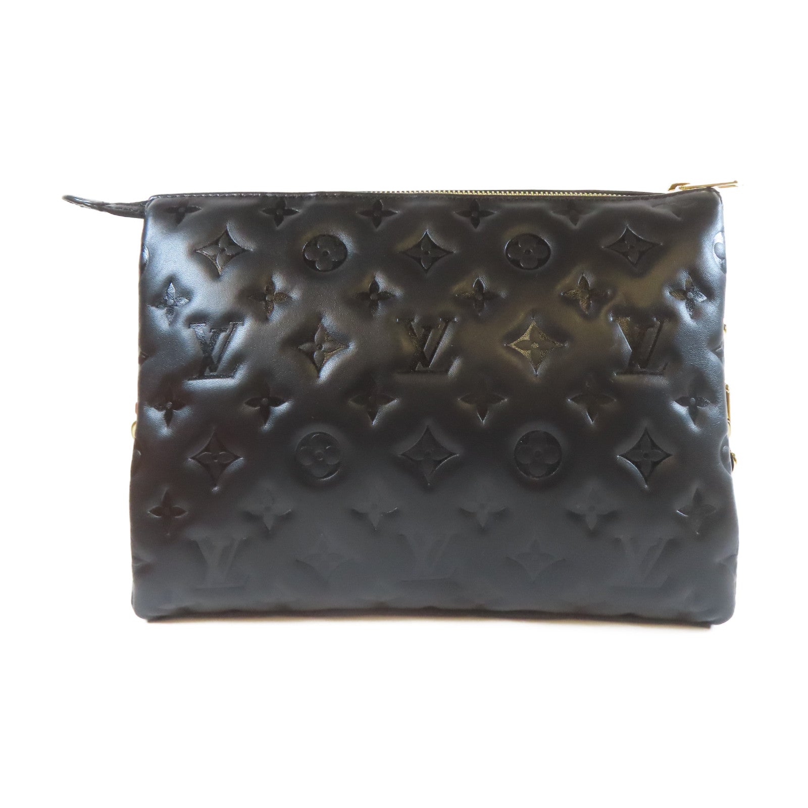 LOUIS VUITTON 【激減優惠】羊皮皮革Coussin PM金扣手挽肩背兩用袋黑色