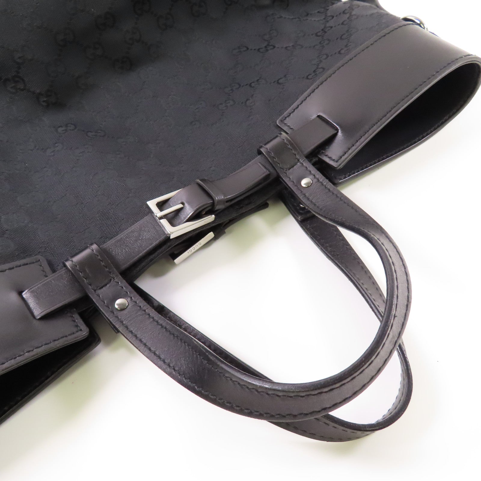 GUCCI 帆布Hand Bag銀扣手挽袋