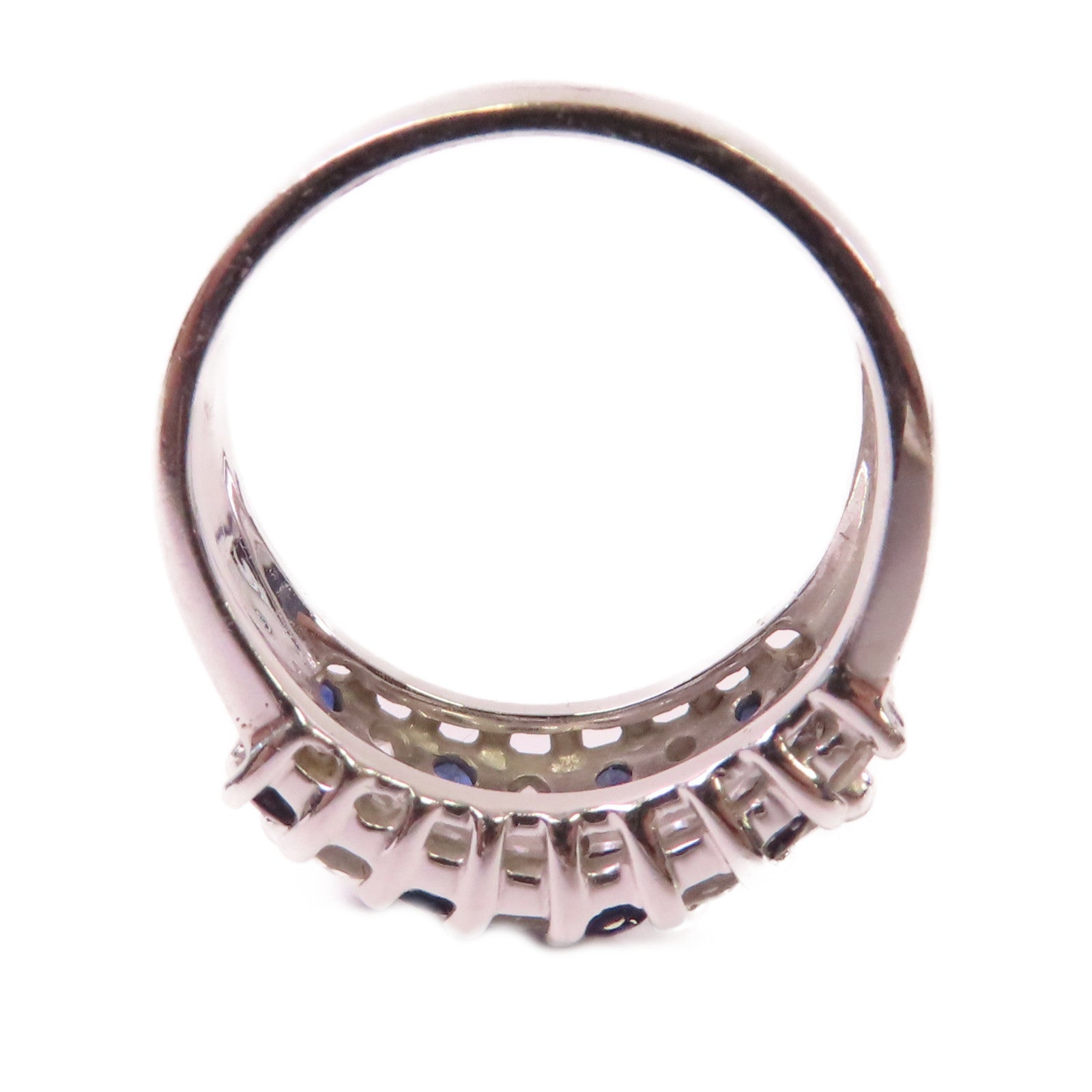 JEWELRY **【激減優惠】18K白金/1.457ct藍寶石/0.15ct鑽石Sapphire Ring戒指US#6.75