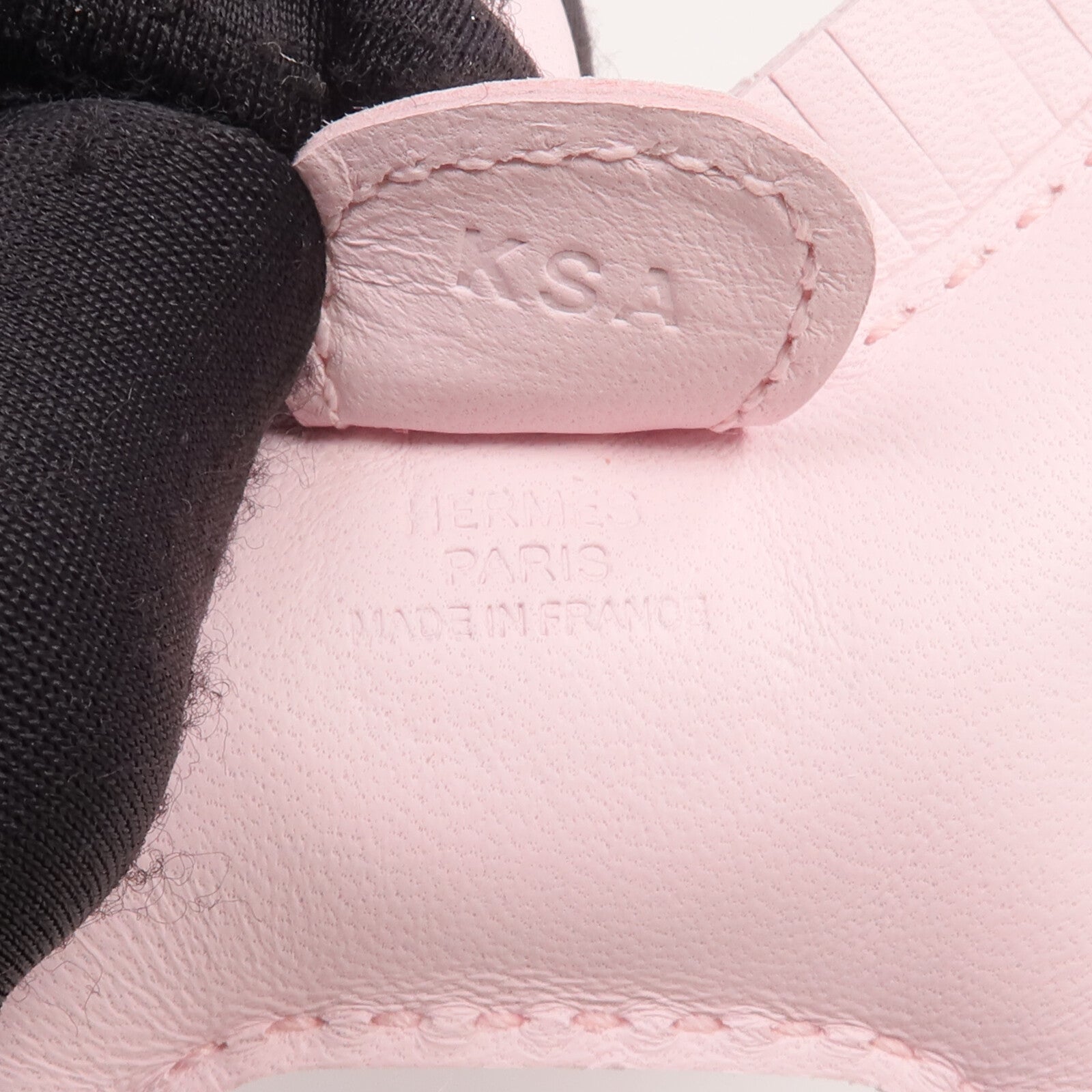 HERMES Milo皮革Rodeo PM掛飾Mauve Pale