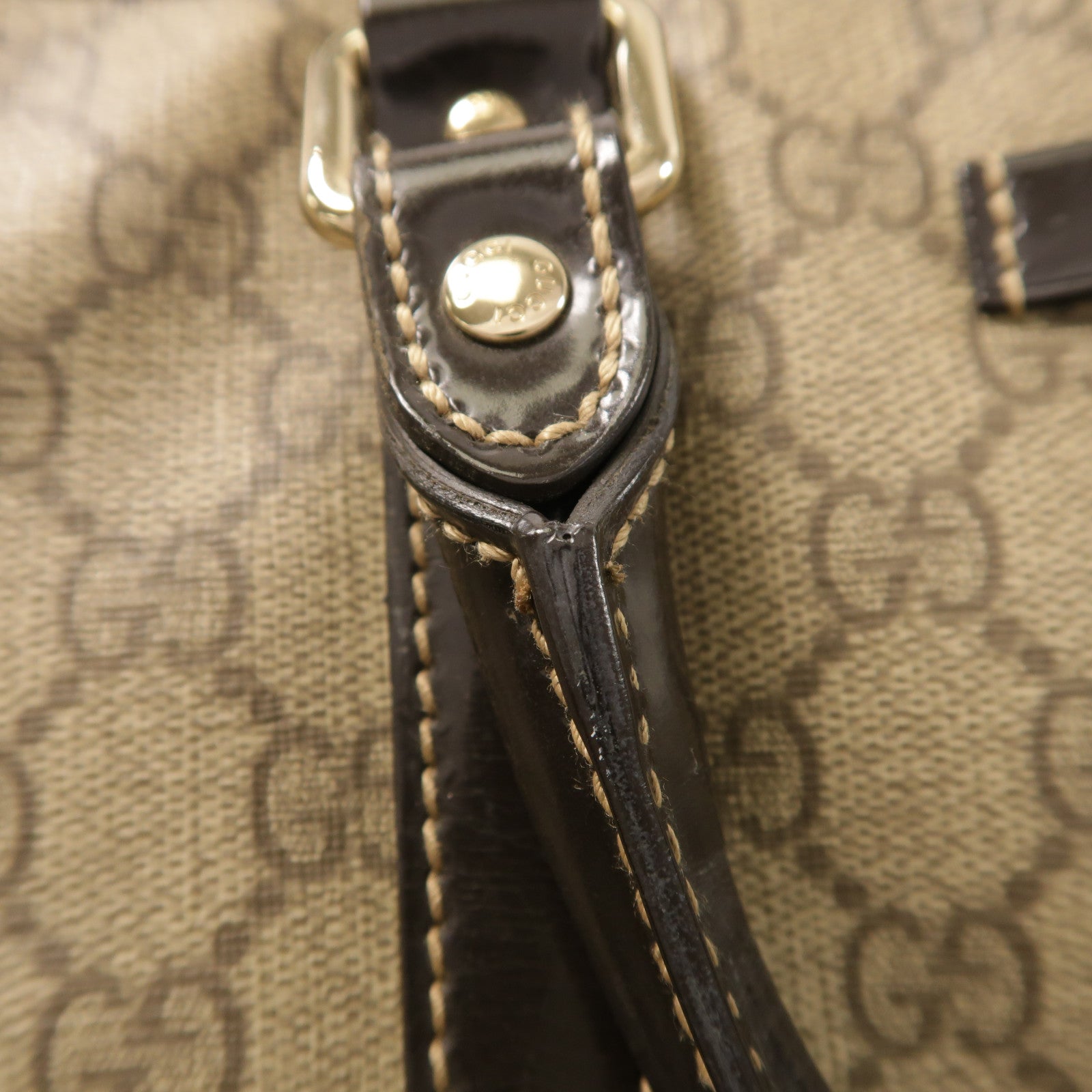 GUCCI 塗層帆布Boston Bag金扣手挽肩背兩用袋