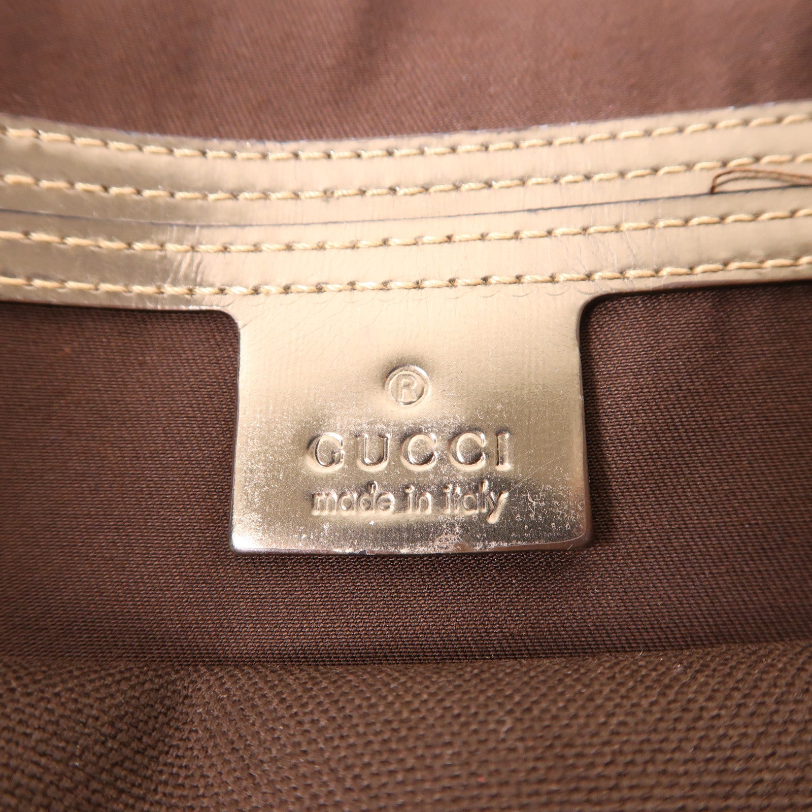 GUCCI GG SHW Tote Bag 189896 Coated Canvas Brown