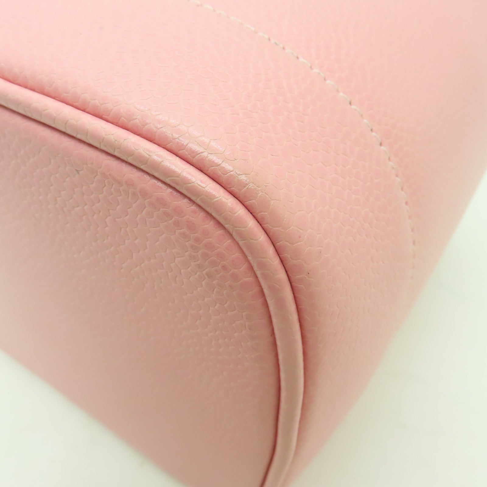 CHANEL 【清倉大減價】Caviar皮革Vanity Bag銀扣手挽袋粉紅色