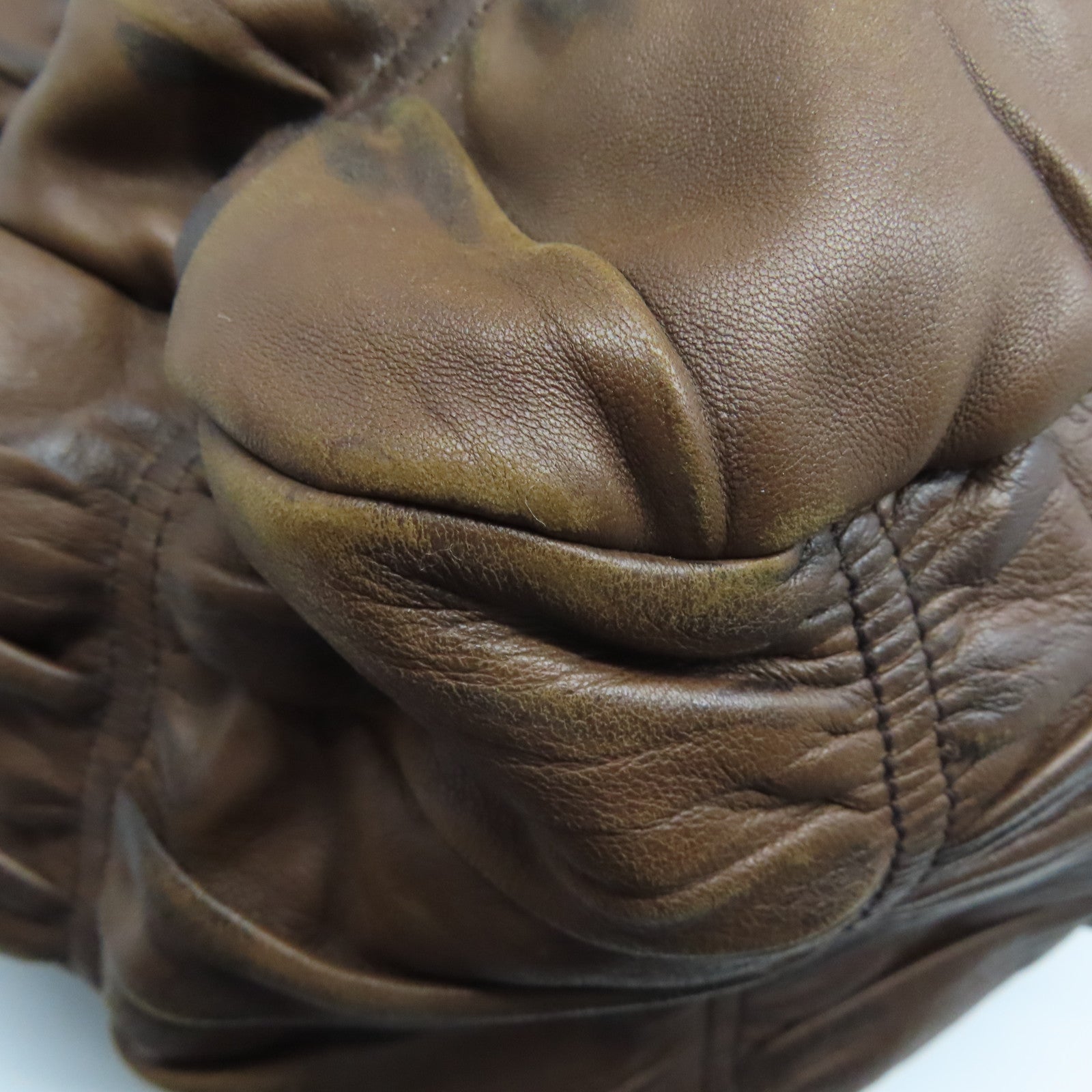 PRADA 【激減優惠】牛皮皮革Hand Bag金扣手挽袋啡色