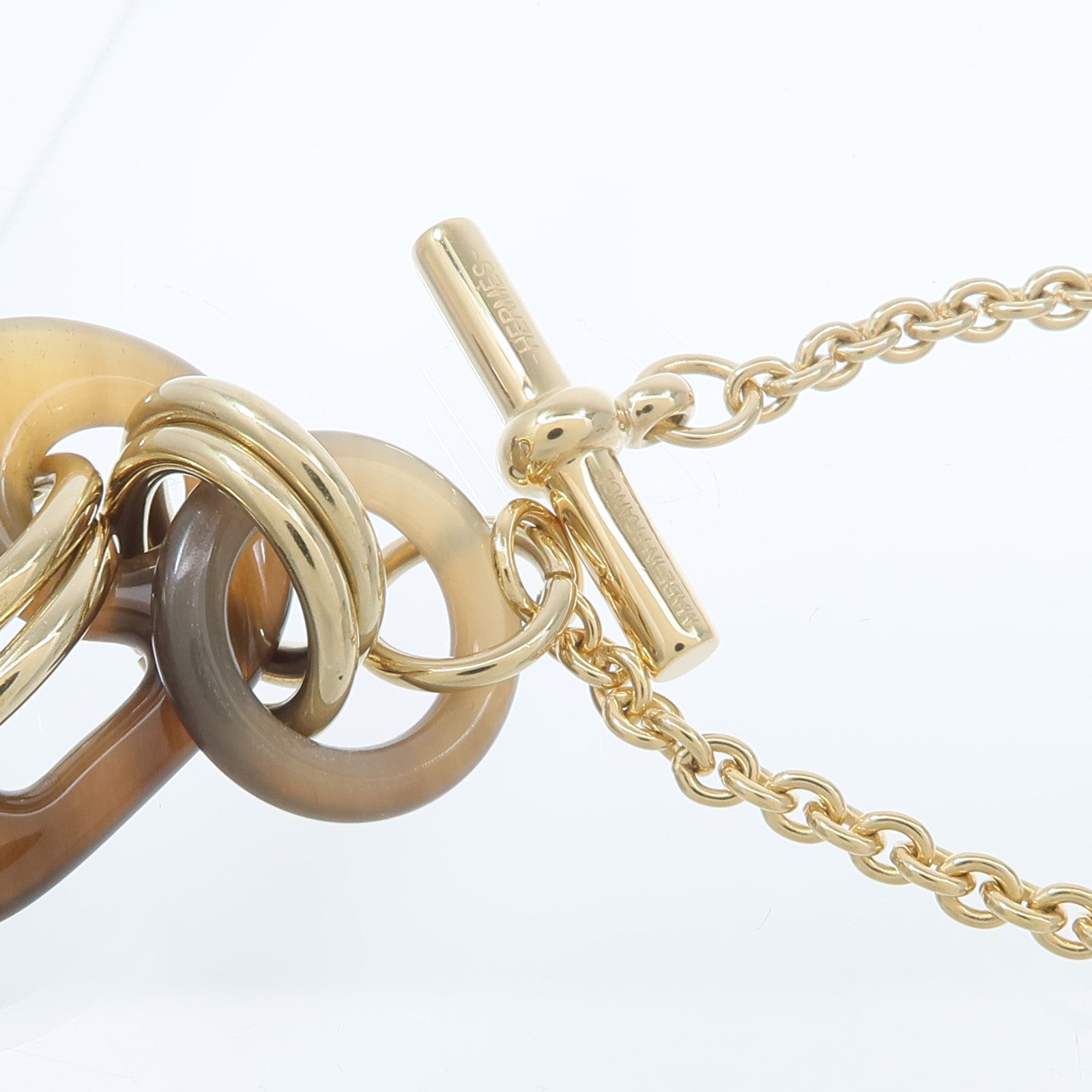 HERMES 水牛角/金屬Eurydice Pendant Small項鍊