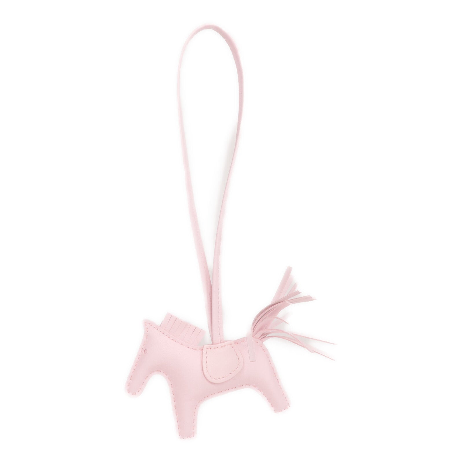 HERMES Milo皮革Rodeo PM掛飾Mauve Pale