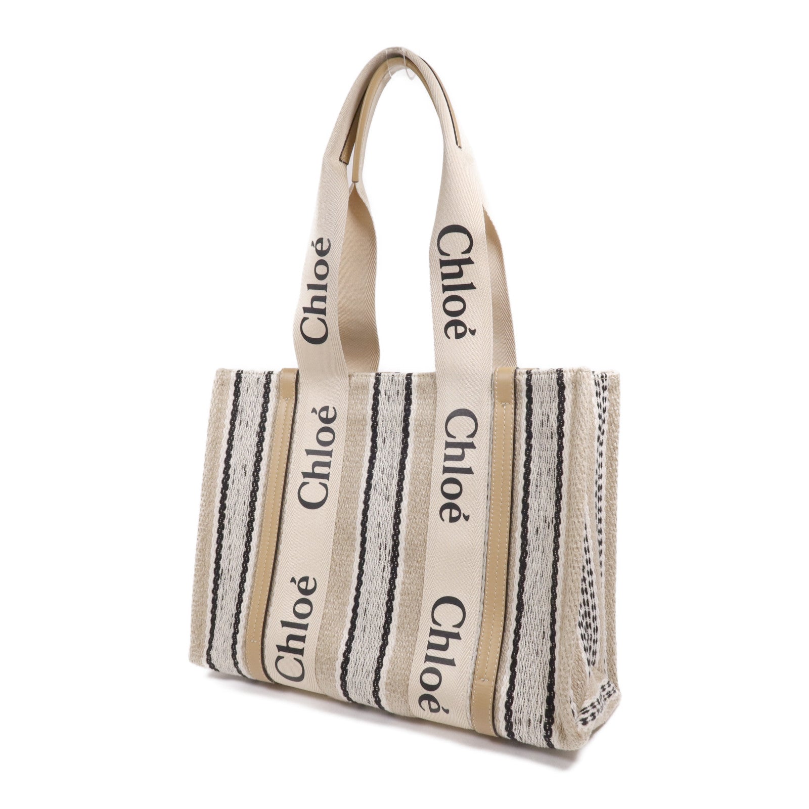 Chloe 帆布Woody Medium Tote手挽袋