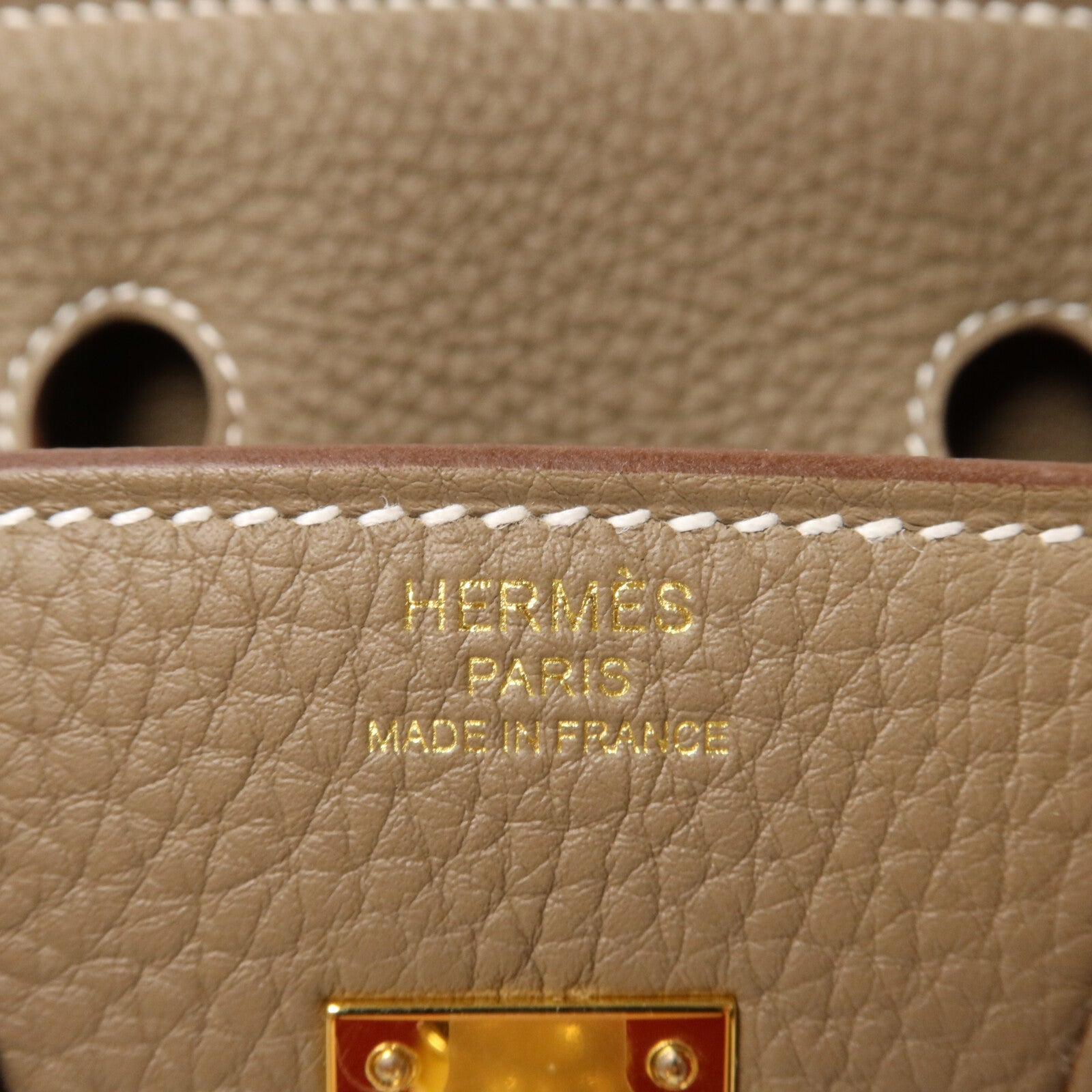 HERMES Togo皮革Birkin 25手挽袋Etoupe