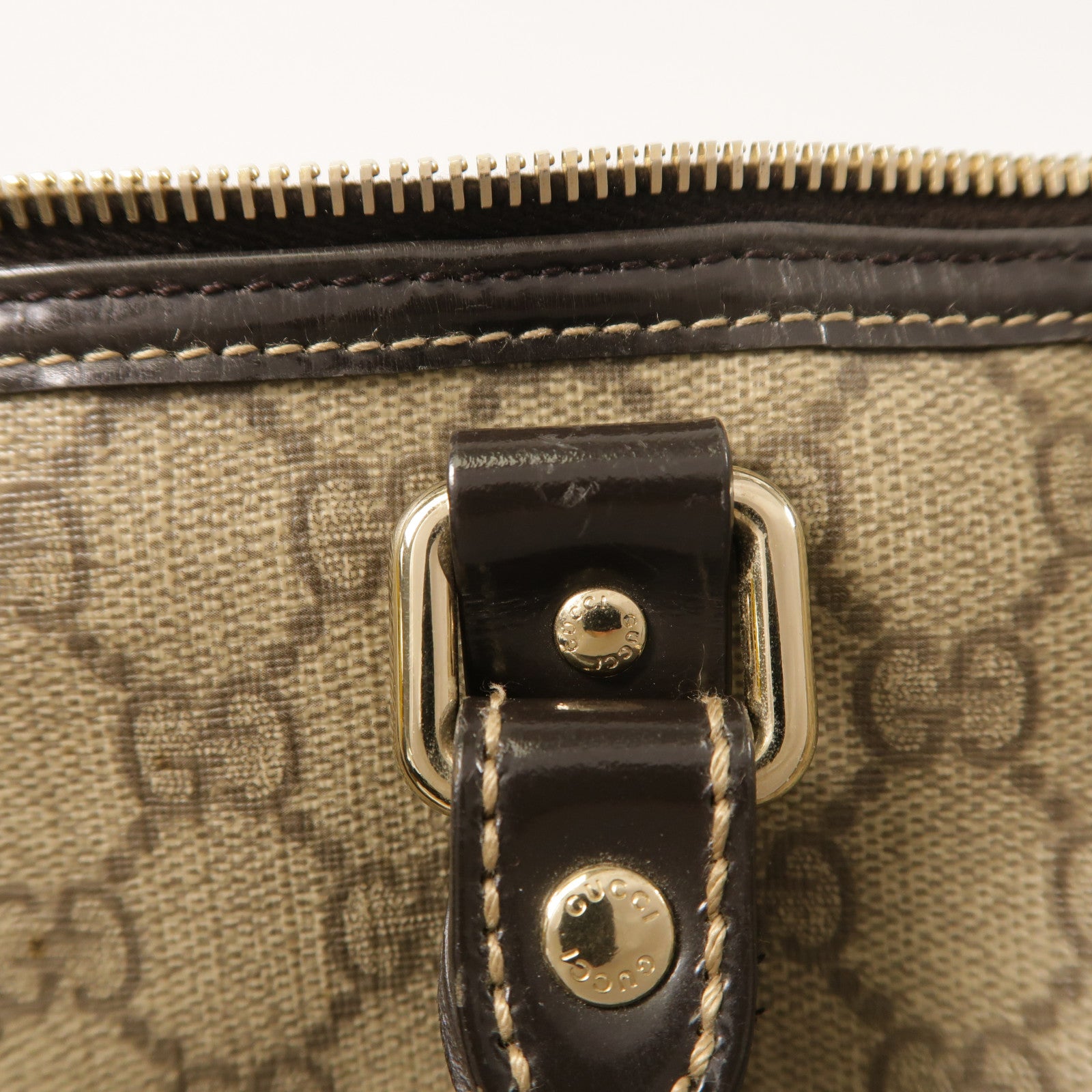 GUCCI 塗層帆布Boston Bag金扣手挽肩背兩用袋