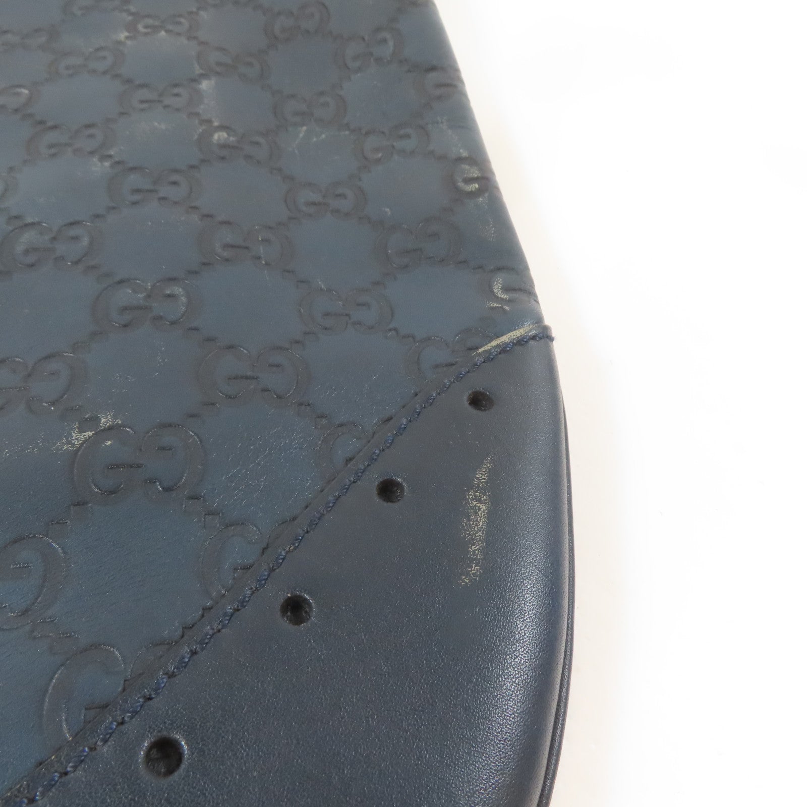 GUCCI 牛皮皮革Shoulder Bag金扣肩背袋深藍色
